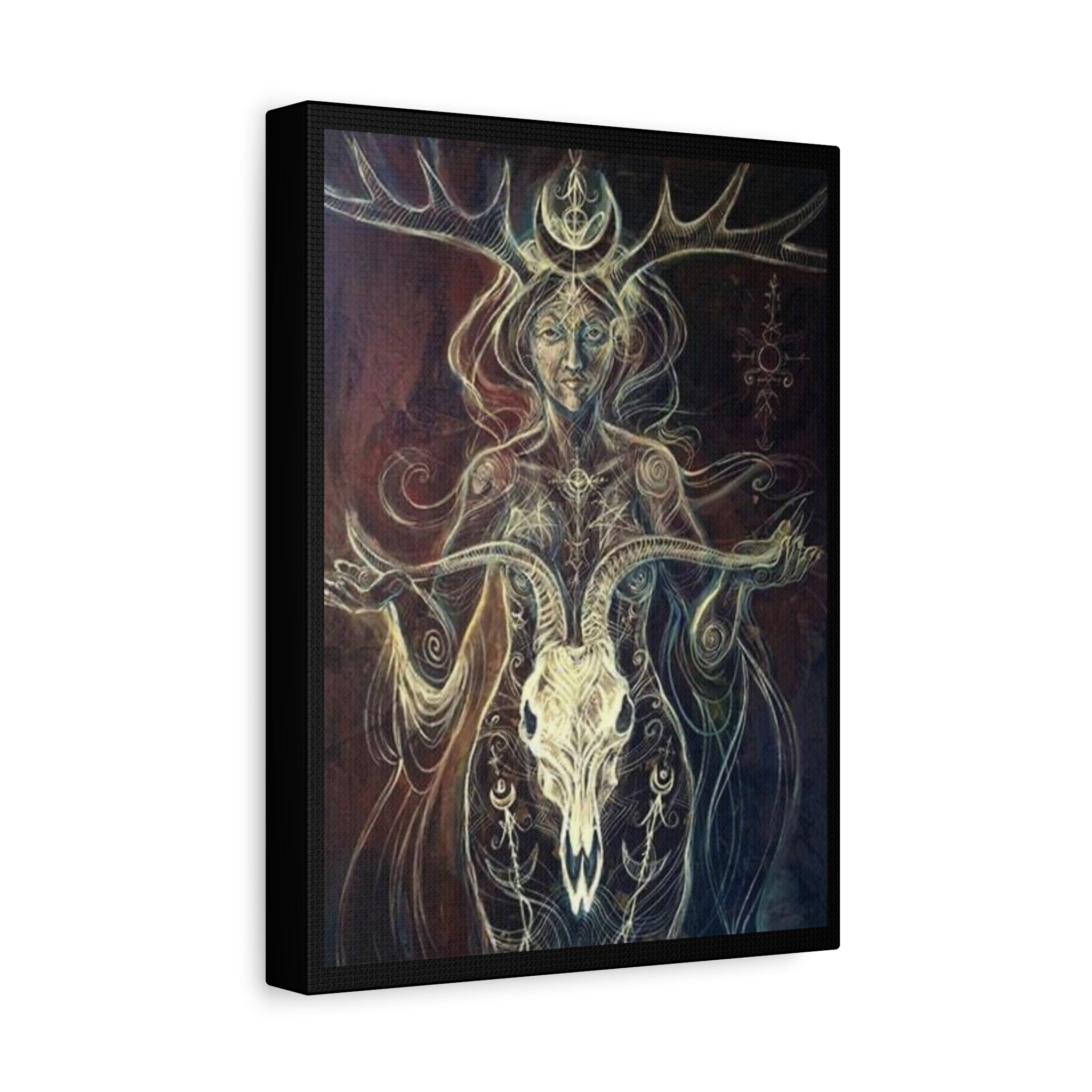 Shaman Wall Art, Bohemian Decor, Goddess Artwork, Spiritual Home Decor, Nature-Inspired Canvas, Witchy Aesthetic Art