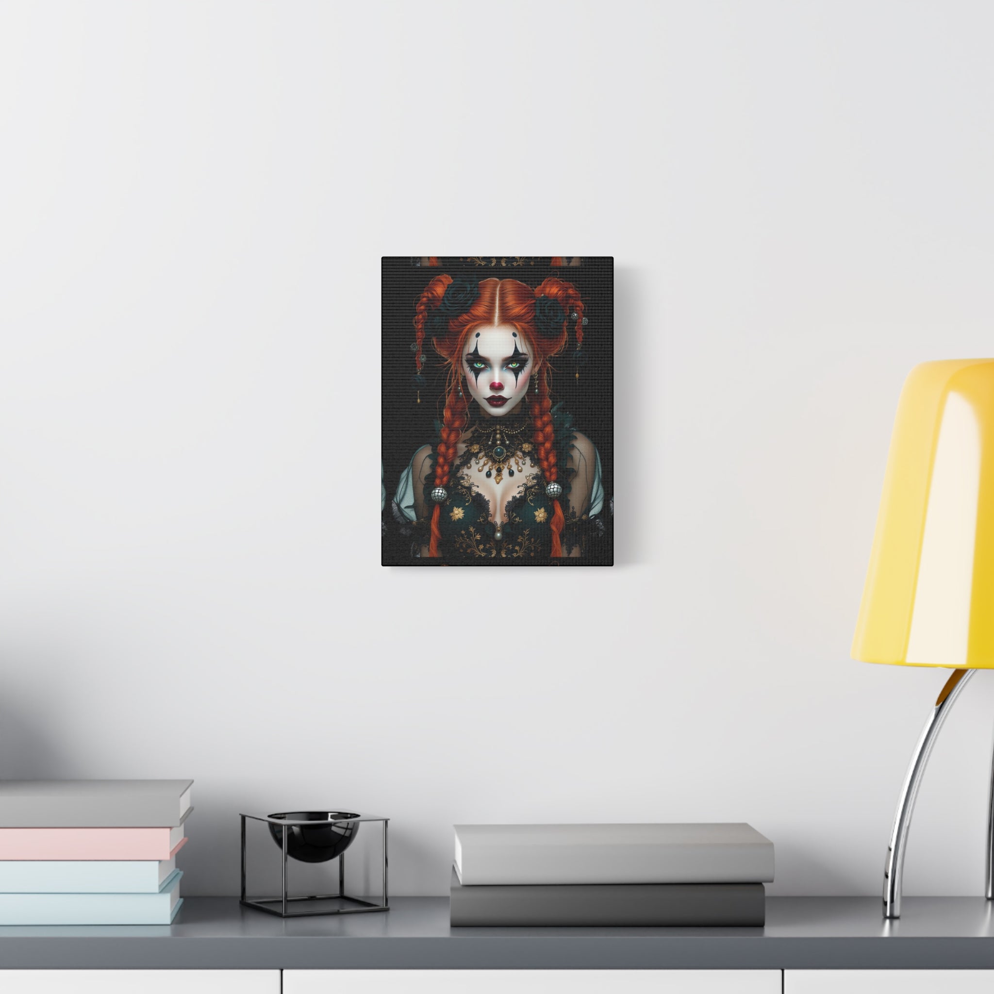 The Harlequin Art Canvas Print, Gothic Wall Decor, Spooky Home Decoration, Unique Halloween Art, Dark Aesthetic Canvas