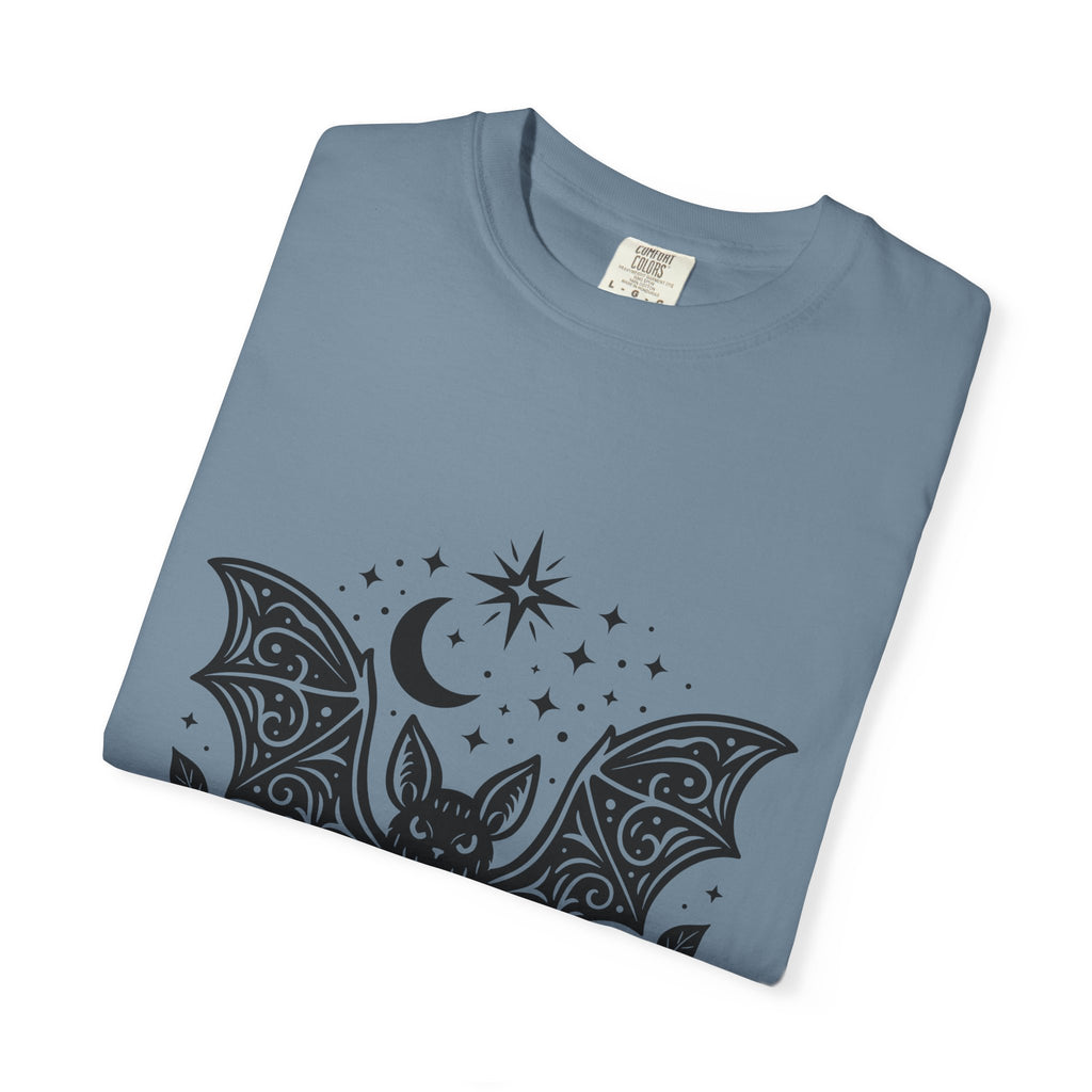 Gothic Bat Unisex T-Shirt, Vintage Style Tee for Halloween, Cool Graphic Top, Boho Clothing, Festival Wear