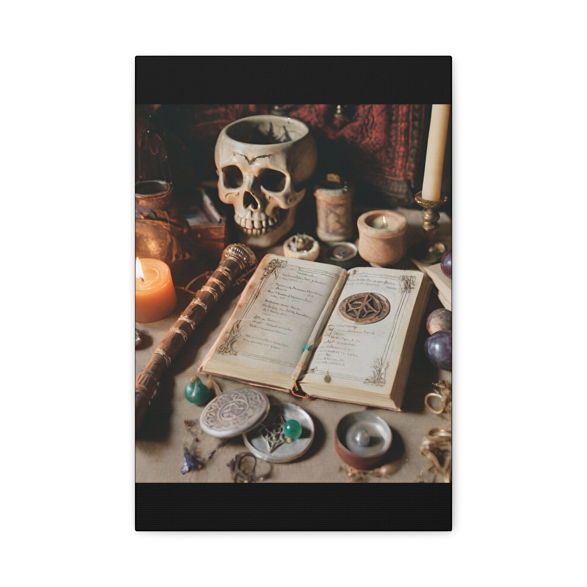 The Altar Canvas Wall Art, Witchy Decor, Book of Shadows Wall Art, Gothic Home Decor, Occult Canvas Print