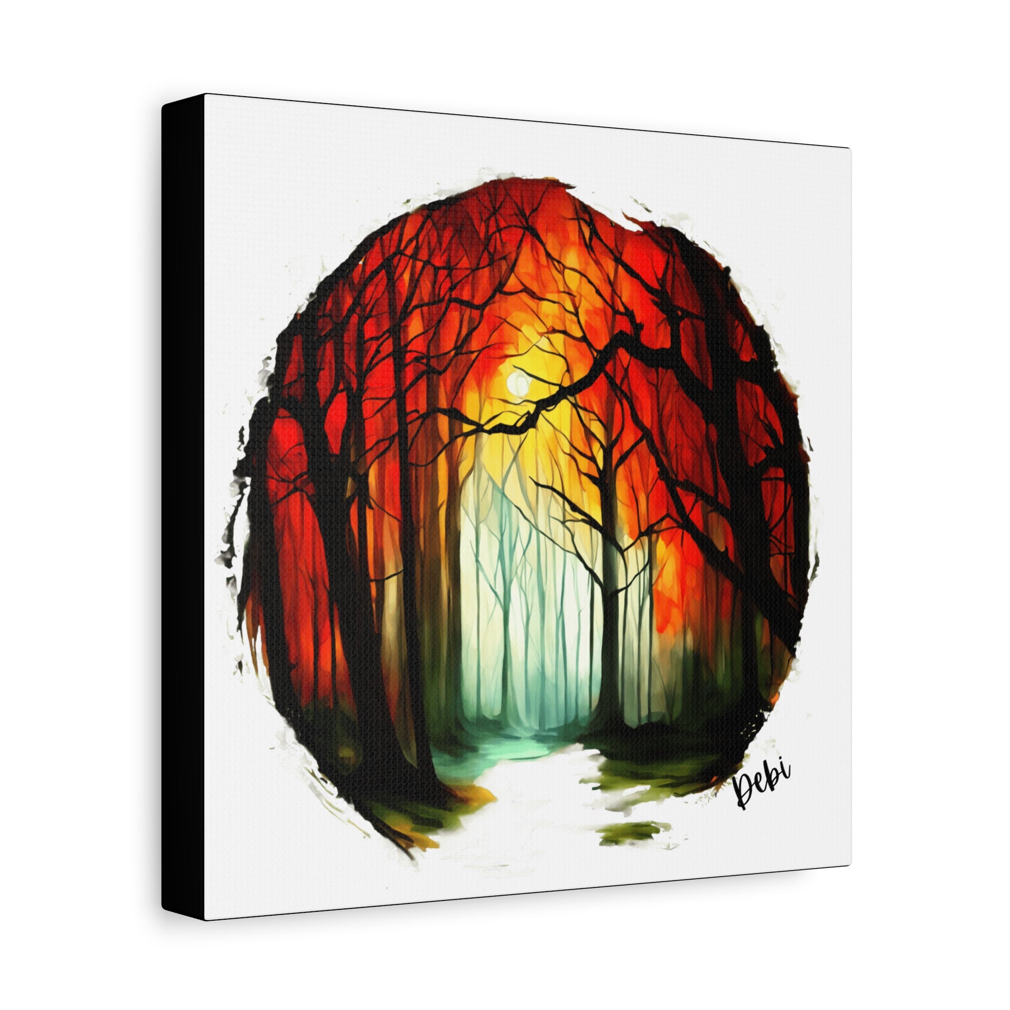 The Woods Canvas Art, Colorful Home Decor, Nature Wall Art, Gift for Nature Lover, Living Room Wall Decoration, Handmade Art