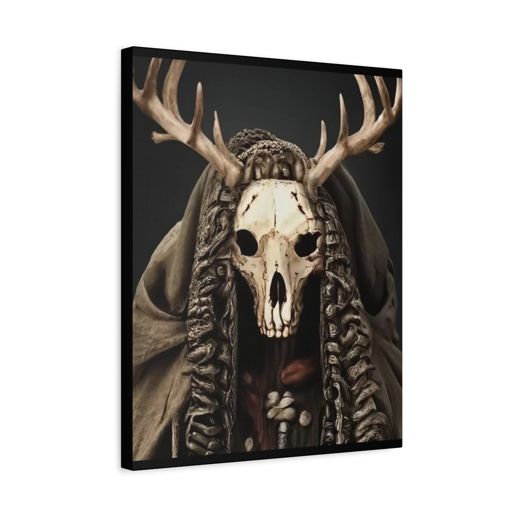 Ritual Canvas Wall Art, Skull Decor, Gothic Home Decor, Boho Aesthetic, Framed Canvas, Unique Wall Decoration
