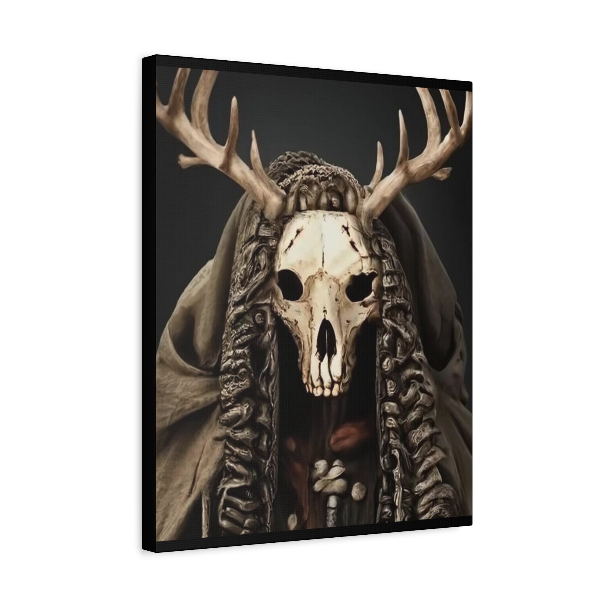 Ritual Canvas Wall Art, Skull Decor, Gothic Home Decor, Boho Aesthetic, Framed Canvas, Unique Wall Decoration