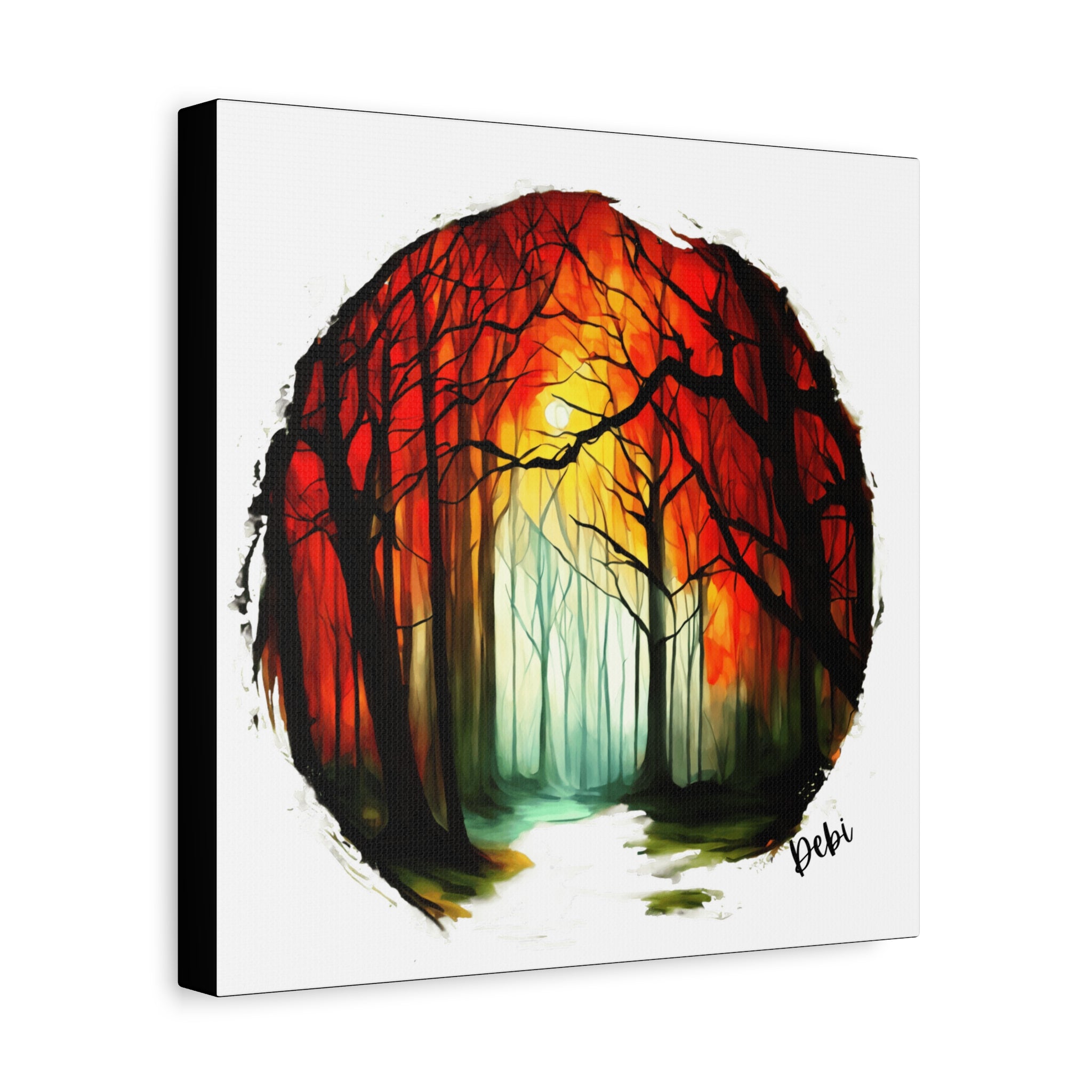 The Woods Canvas Art, Colorful Home Decor, Nature Wall Art, Gift for Nature Lover, Living Room Wall Decoration, Handmade Art