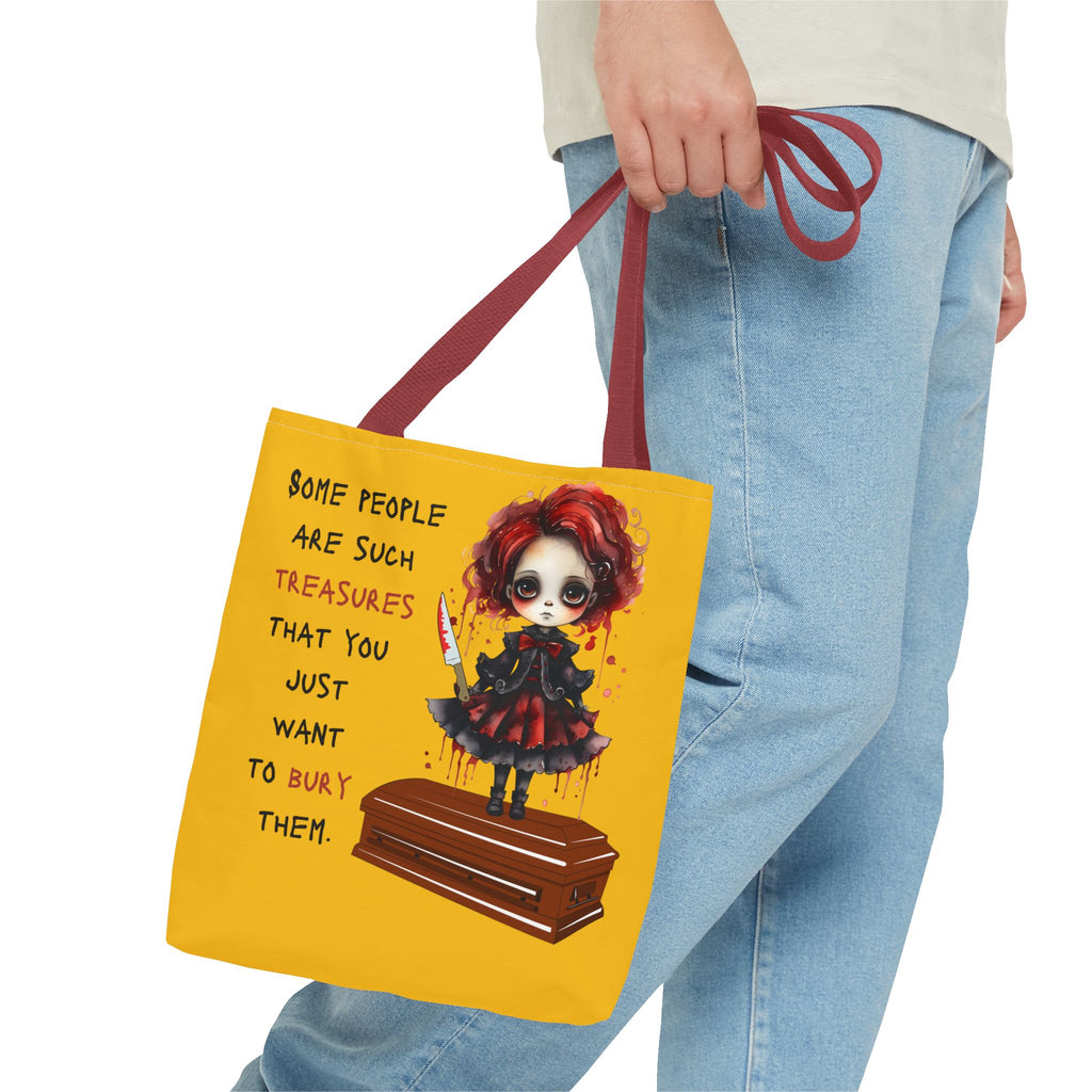 Creepy Doll Tote Bag with Quirky Artwork, Ideal for Halloween Decor, Gift for Alternative Fashion Lovers, Unique Shopper Bag, Spooky Gift