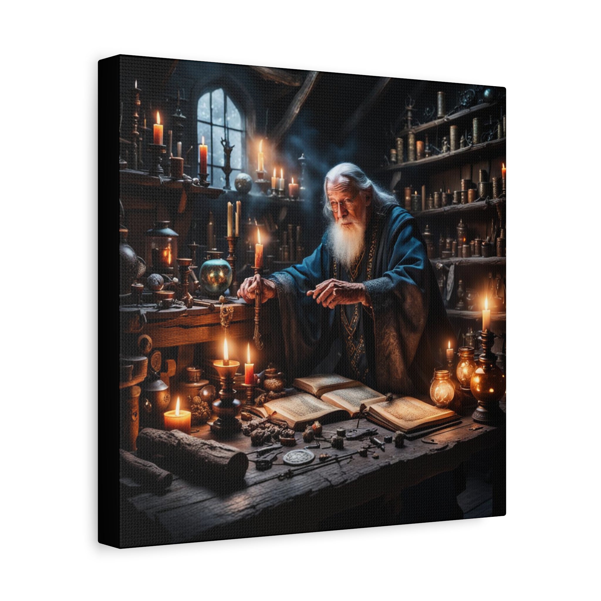 Conjuring Canvas Art, Fantasy Wall Decor, Sorcery Home Decor, Unique Gift for Magic Lovers, Wizard Wall Art, Cozy Vibes