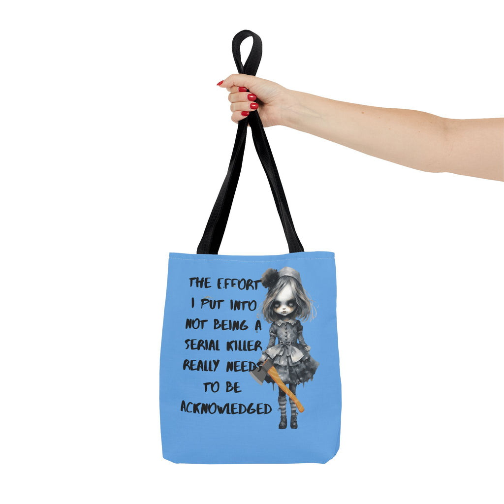 Creepy Doll Tote Bag, Playful Tote for Animal Lovers, Unique Gift, Eco-Friendly Shopping Bag, Fun Everyday Use, Cute Design