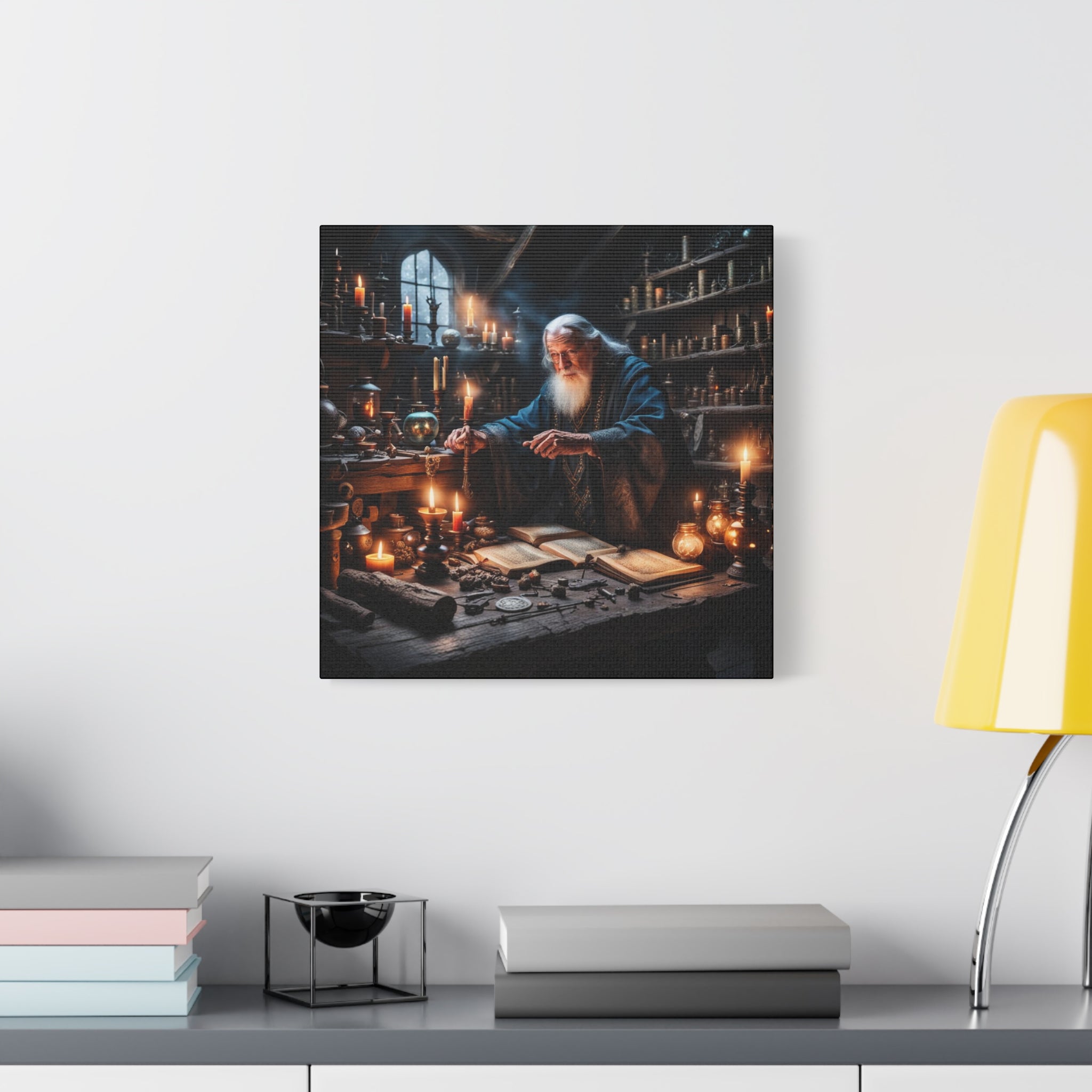 Conjuring Canvas Art, Fantasy Wall Decor, Sorcery Home Decor, Unique Gift for Magic Lovers, Wizard Wall Art, Cozy Vibes