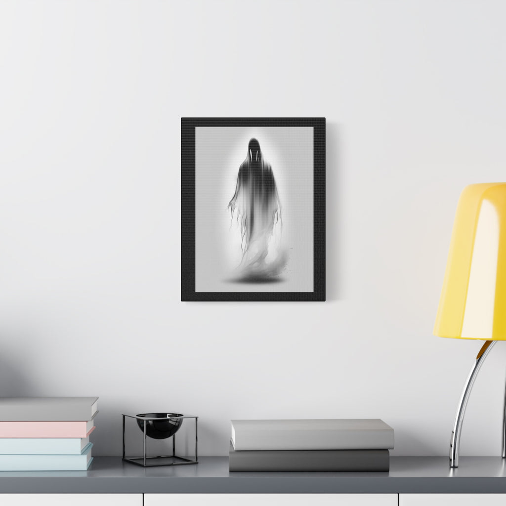 Spectre Art Print, Framed Wall Decor, Halloween Home Decoration, Monochrome Canvas, Gothic Room Accent