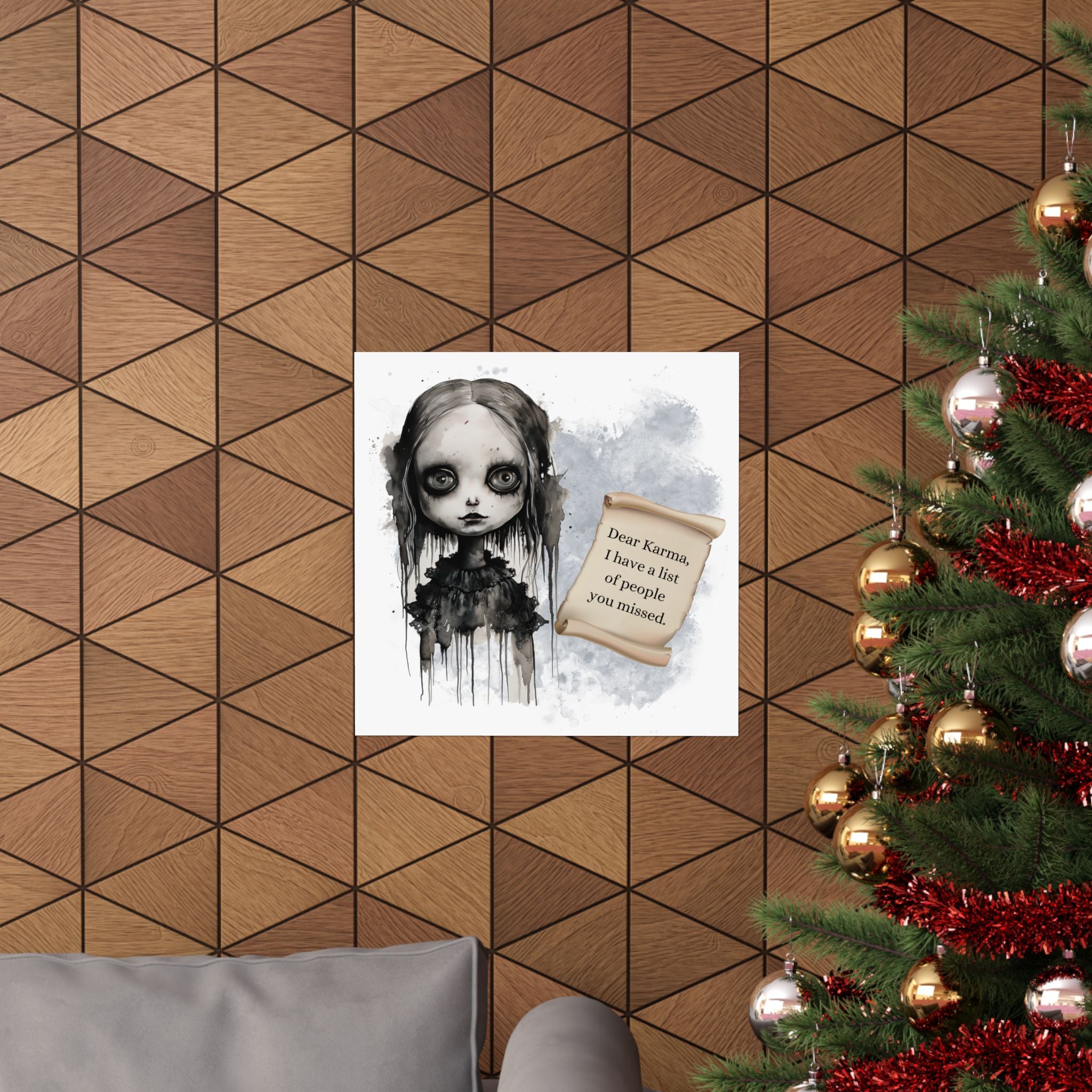 Creepy Doll Poster, Dark Wall Decor, Unique Gift for Art Lovers, Home Aesthetic, Haunted House Decor, Halloween Decoration