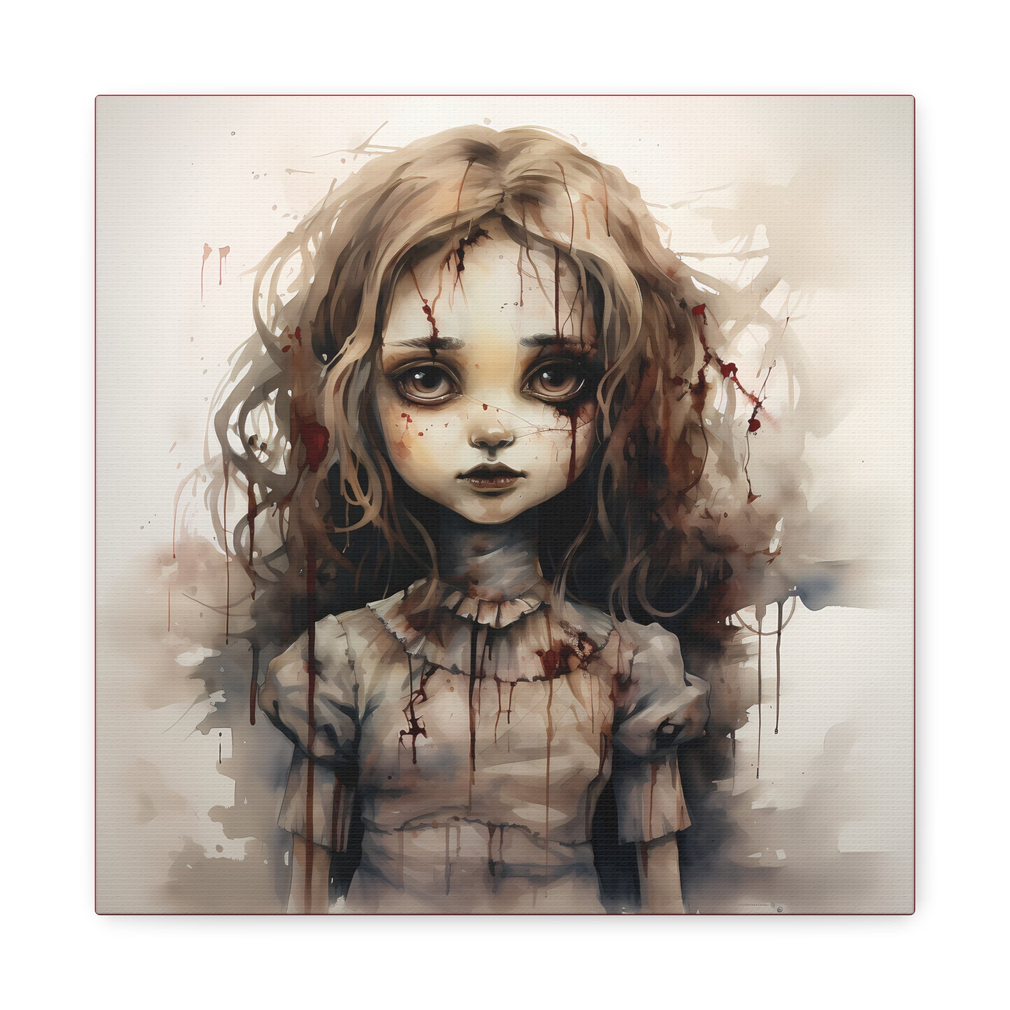 Creepy Doll Art Canvas, Dark Fantasy Decor, Gothic Home Wall Art, Unique Gift Idea, Creepy Aesthetic, Horror Art