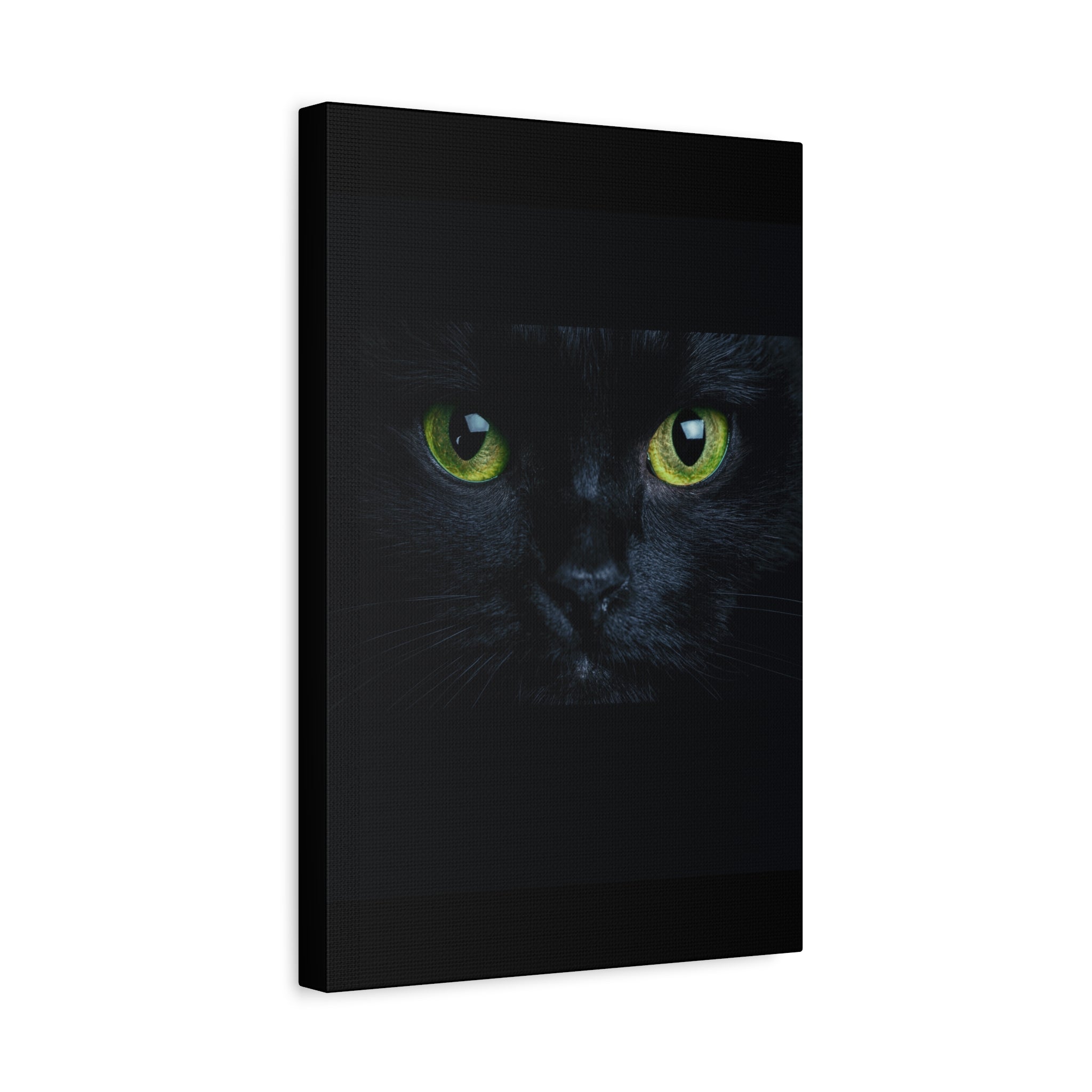 Green Eyes Black Cat Wall Art, Canvas Print, Home Decor, Cat Lover Gift, Halloween Decor, Animal Art