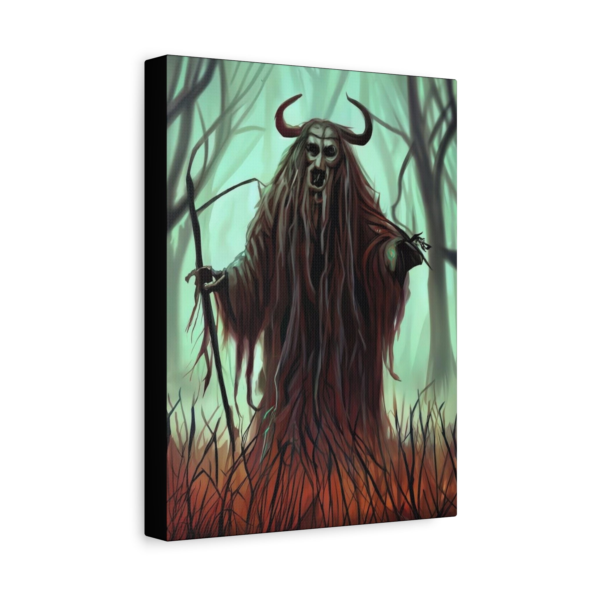 The Shaman Canvas Art, Halloween Decor, Witchy Wall Art, Gothic Home Decor, Fantasy Artwork, Unique Gift for Halloween