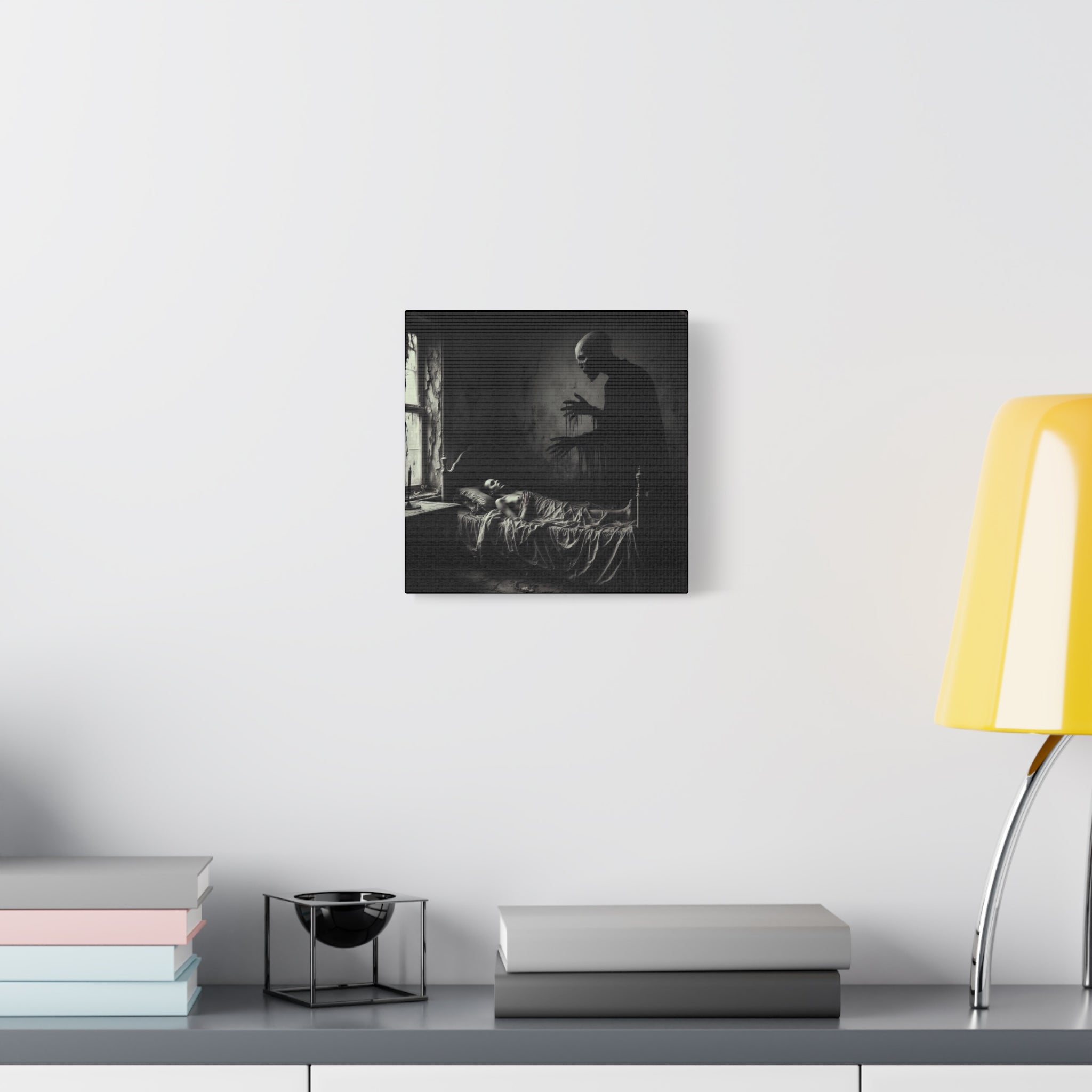 Night Terrors Art Canvas Print, Gothic Wall Decor for Home, Horror Themed Art, Unique Gift for Halloween, Spooky Bedroom Decor