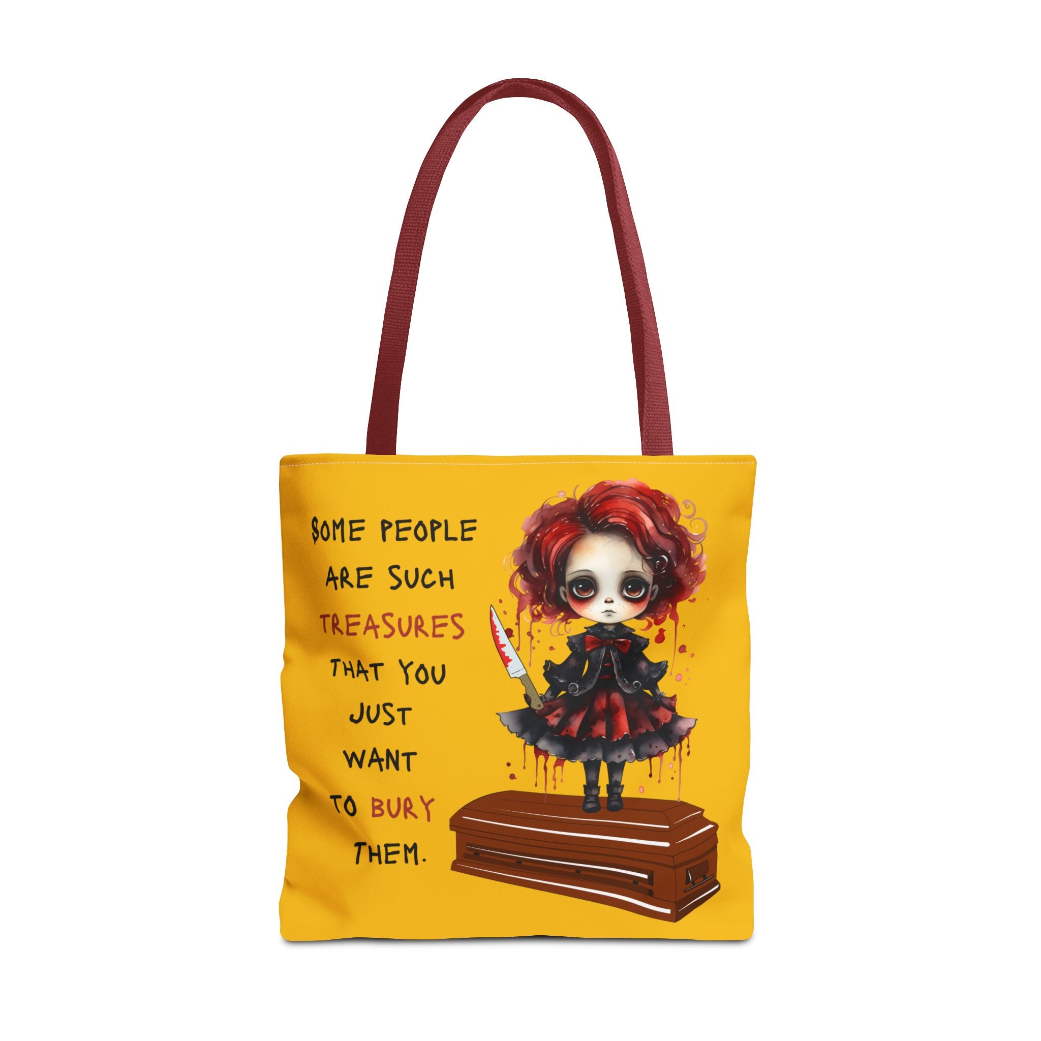 Creepy Doll Tote Bag with Quirky Artwork, Ideal for Halloween Decor, Gift for Alternative Fashion Lovers, Unique Shopper Bag, Spooky Gift