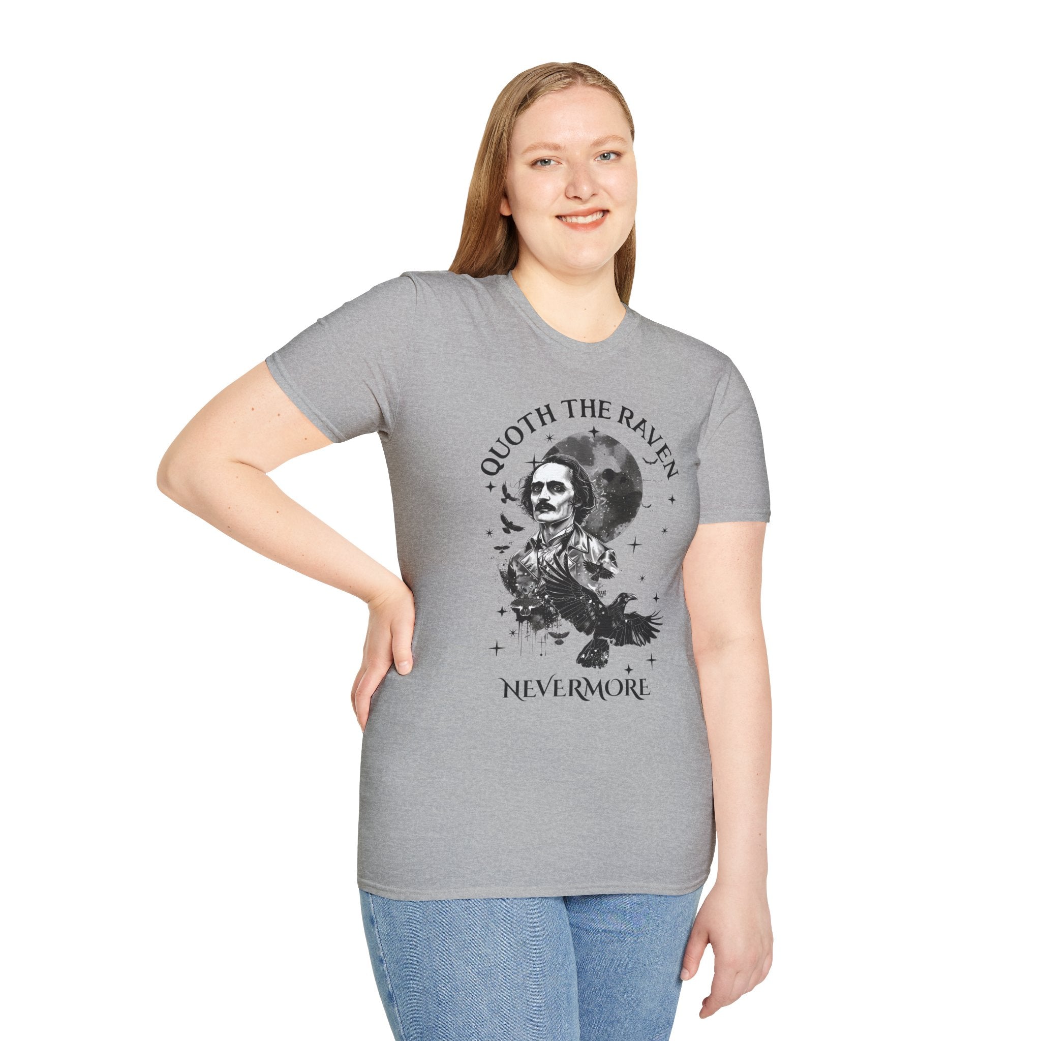 Edgar Allan Poe Themed T-Shirt | Quoth the Raven, Nevermore | Literary Gift, Vintage Style, Halloween Apparel, Book Lover Shirt