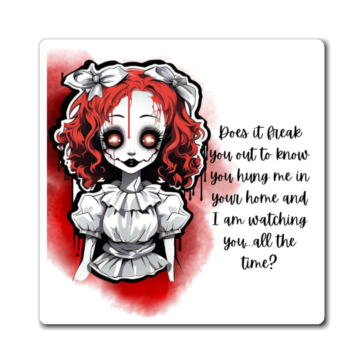 Creepy Doll Magnets, Horror Decor, Halloween Gift, Fridge Magnet, Dark Art, Creepy Home Decor