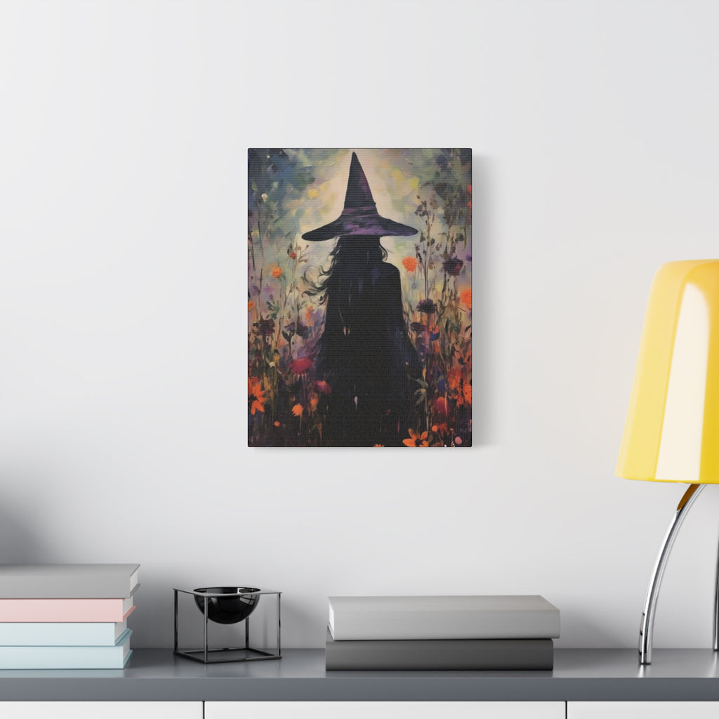 Fall Canvas Wall Art Print - Witch Silhouette in Floral Field, Mystical Home Decor, Boho Aesthetic Art, Perfect Gift for Halloween, Witchy [...]