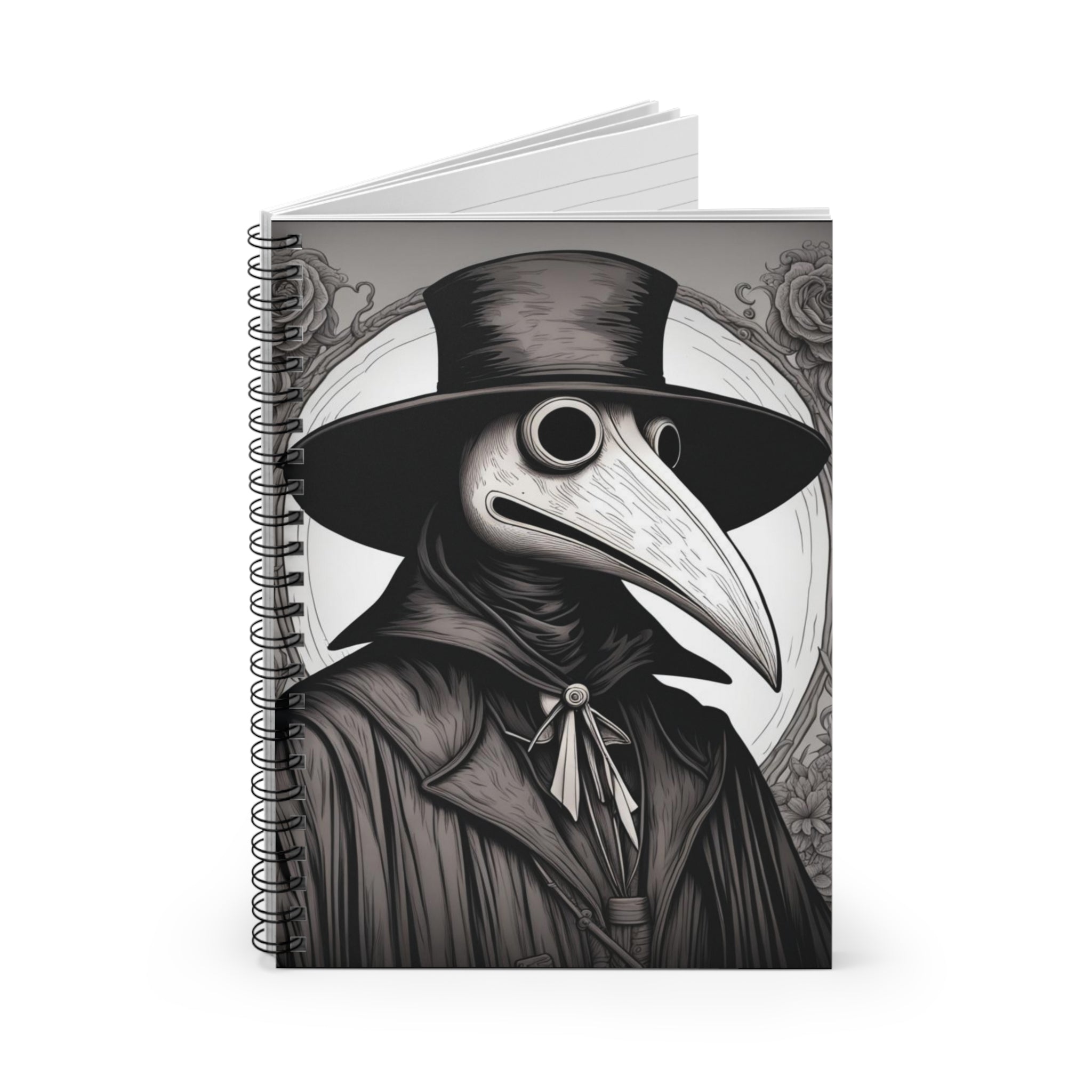 Vintage Plague Doctor Spiral Notebook - Perfect for Journals, Sketches, Notes, Gift for Writers, Art Lovers, Halloween Decor
