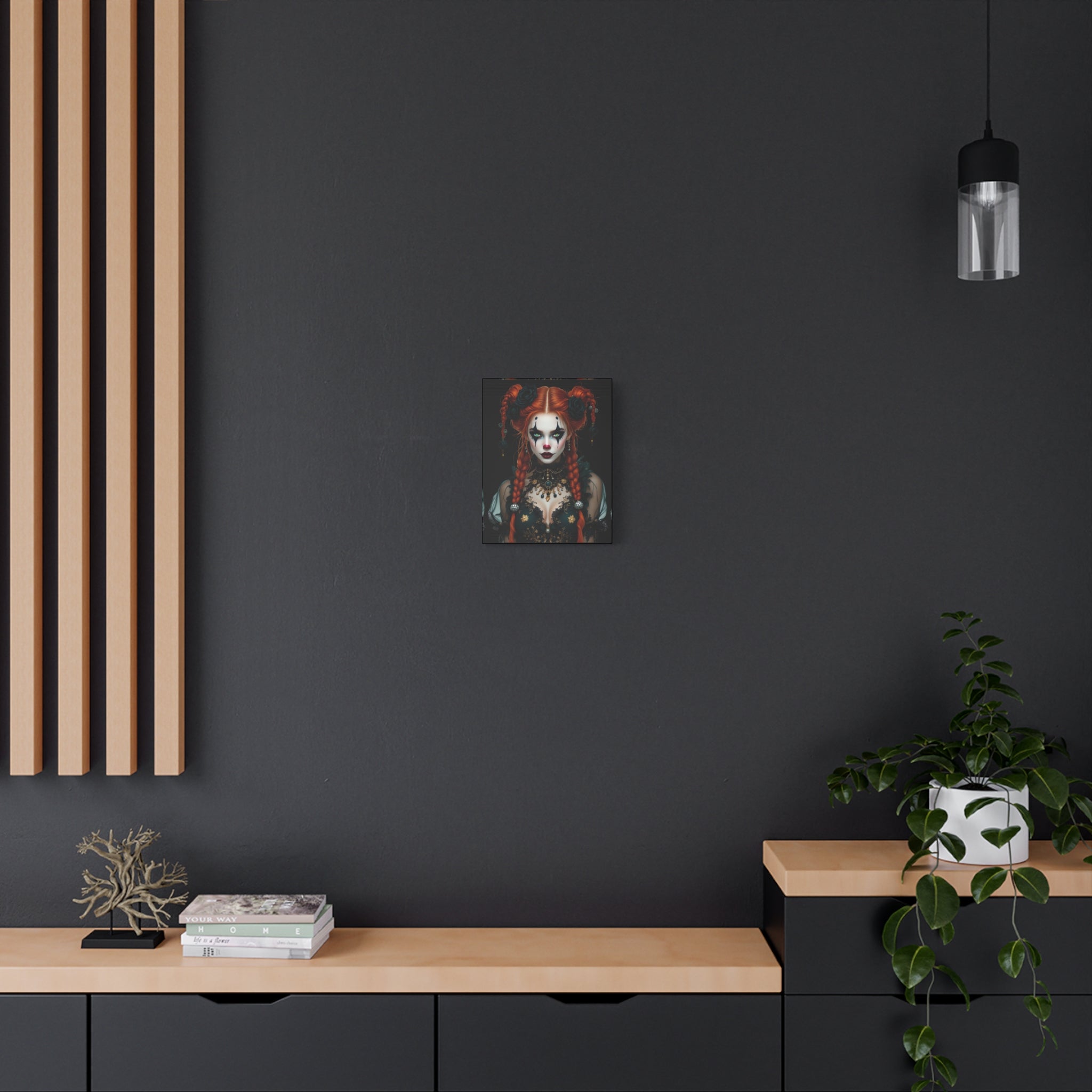 The Harlequin Art Canvas Print, Gothic Wall Decor, Spooky Home Decoration, Unique Halloween Art, Dark Aesthetic Canvas