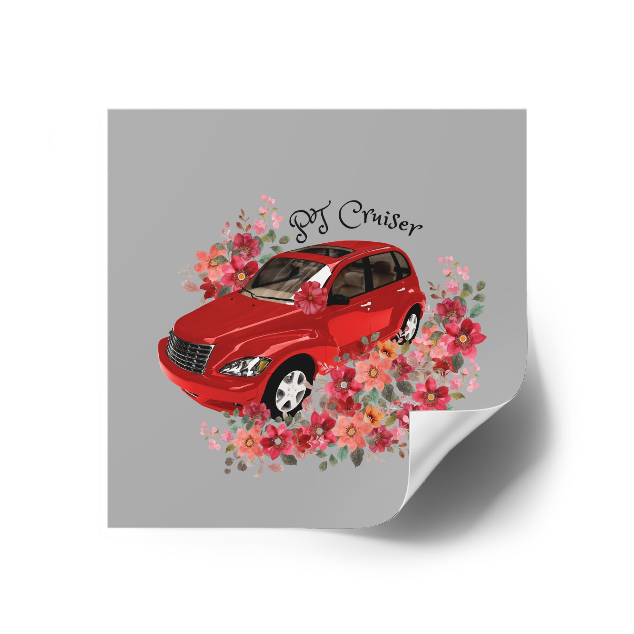 PT Cruiser Stickers, PT Cruiser Art, Vintage Car Decor, Flower Car Vinyls, Gift for Car Enthusiasts, Vehicle Wall Decor