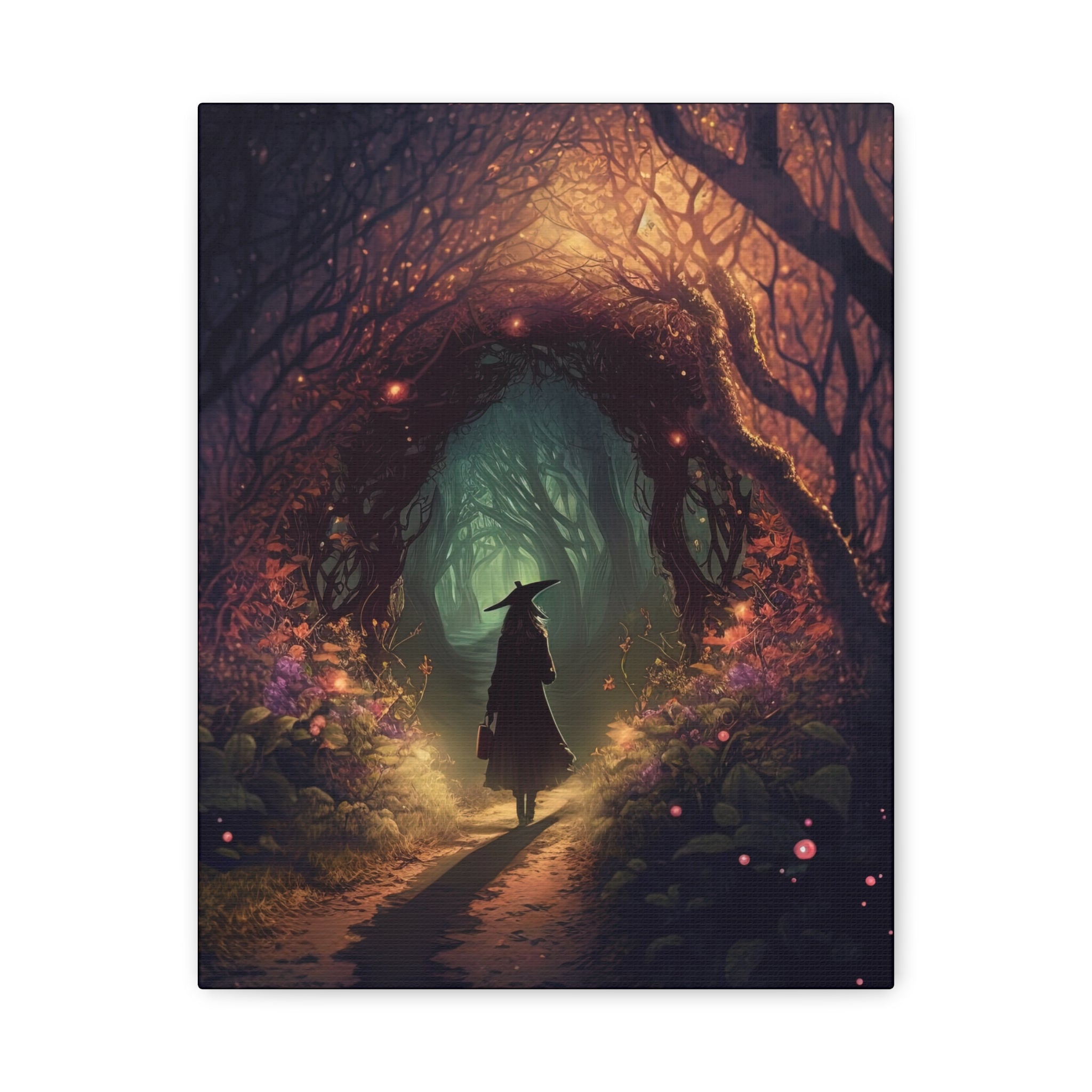 Nightfall Wall Art Print, Witch Canvas, Fantasy Home Decor, Magical Artwork, Gift for Her