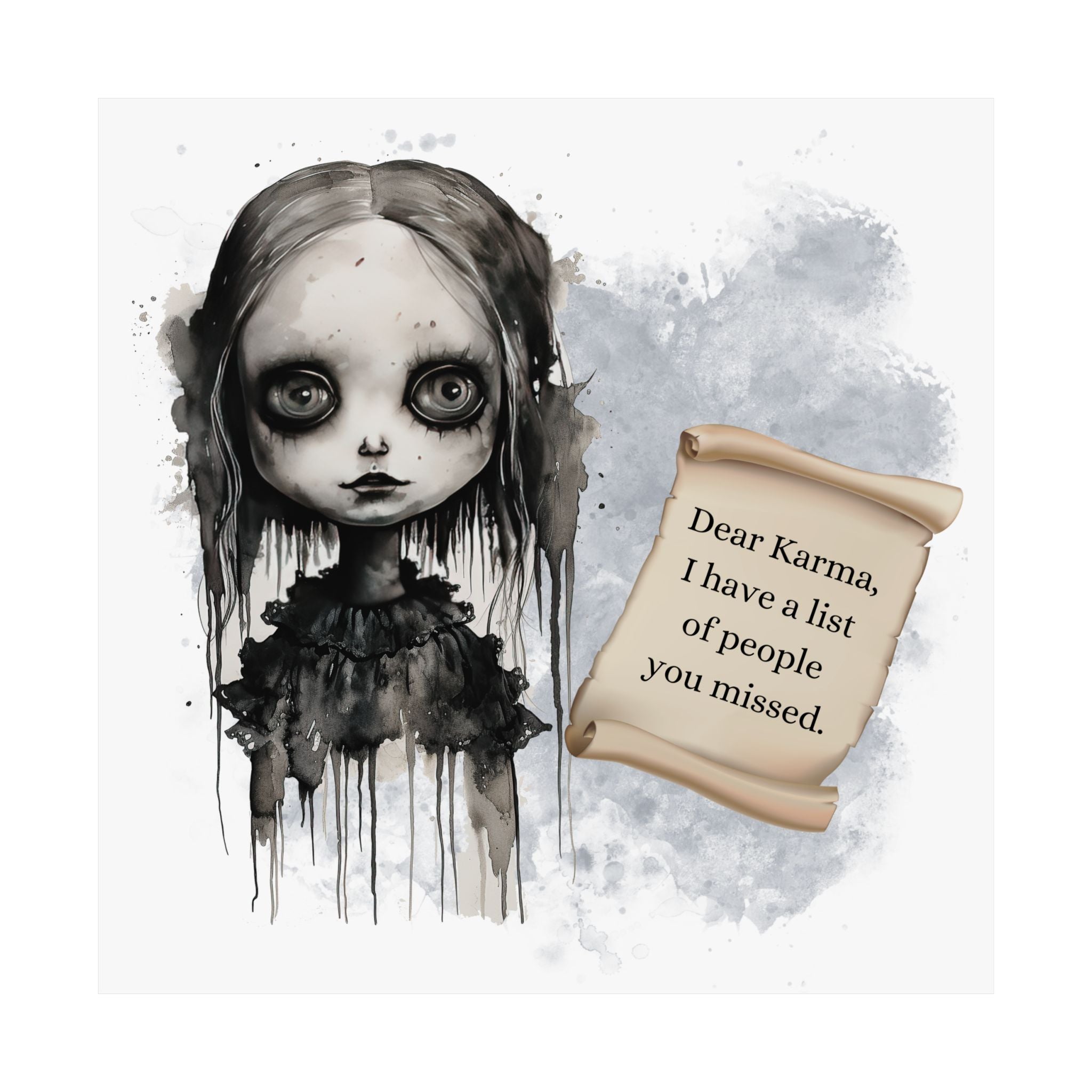 Creepy Doll Poster, Dark Wall Decor, Unique Gift for Art Lovers, Home Aesthetic, Haunted House Decor, Halloween Decoration