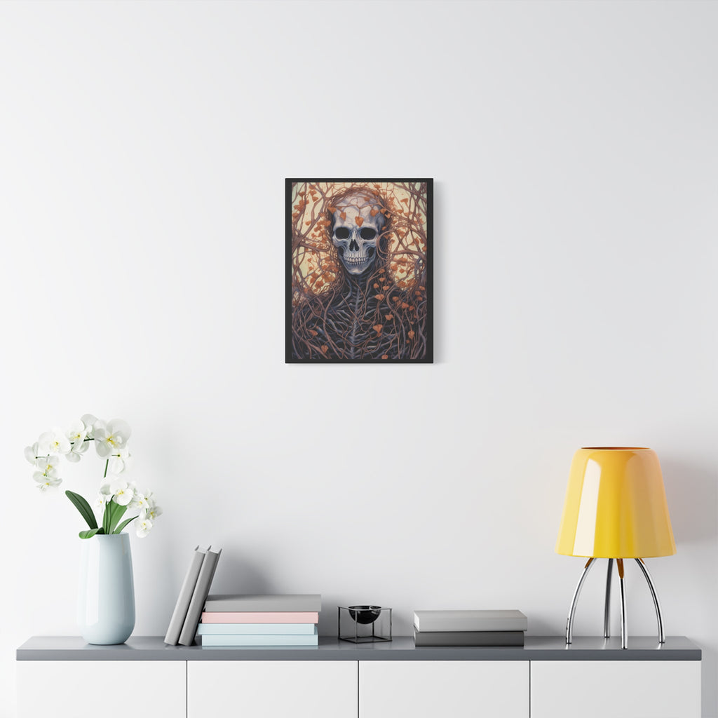 Vines Gothic Skeleton Wall Art Canvas, Spooky Home Decor, Fall Aesthetic, Halloween Art, Unique Gothic Gift