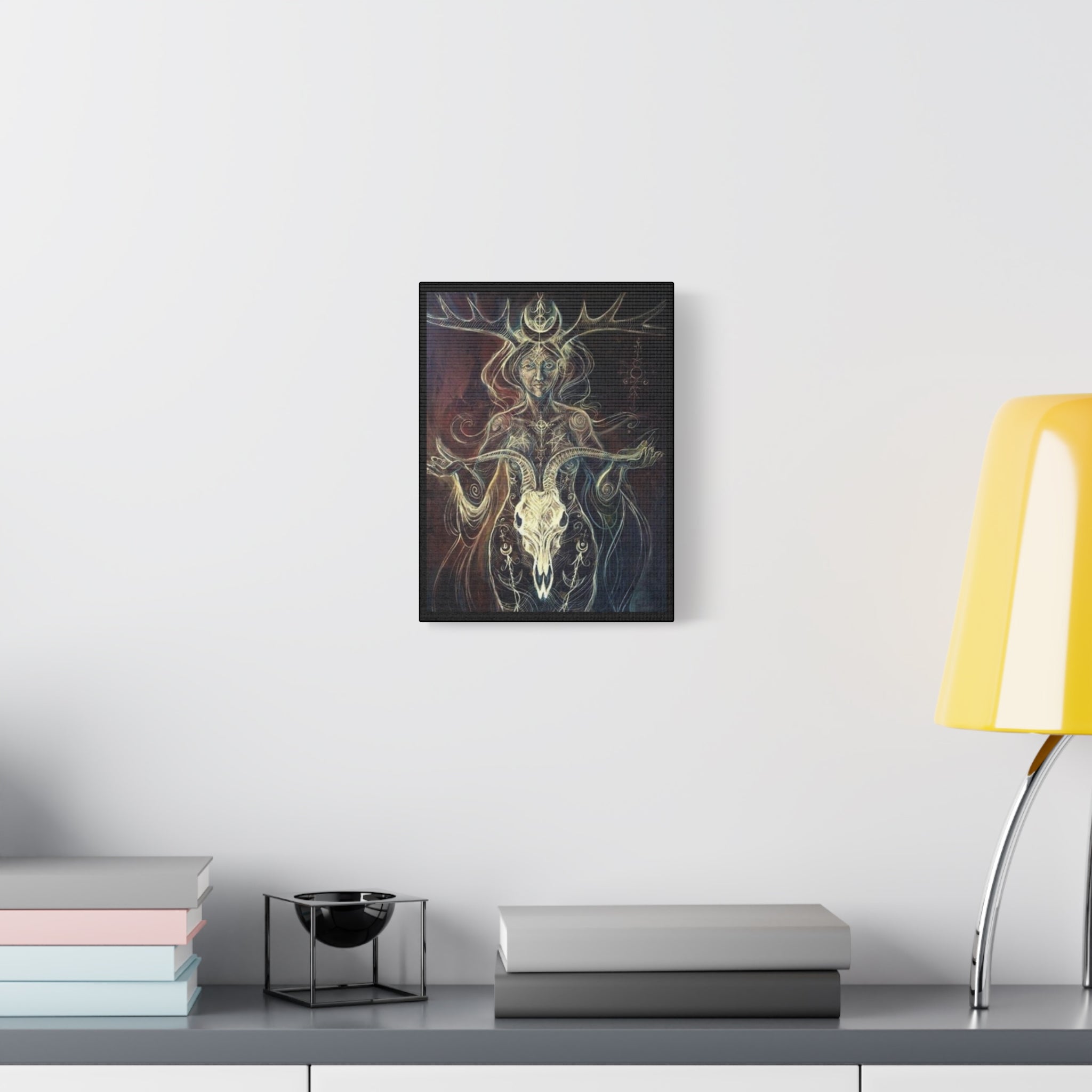 Shaman Wall Art, Bohemian Decor, Goddess Artwork, Spiritual Home Decor, Nature-Inspired Canvas, Witchy Aesthetic Art