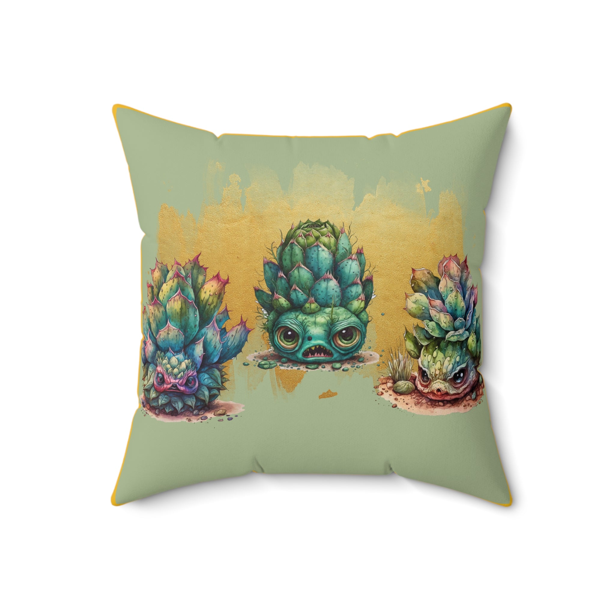 Creepy Garden 1 Succulent Art Pillow, Modern Home Decor, Throw Pillow, Gift for Plant Lovers, Cute Cushion for Living Room