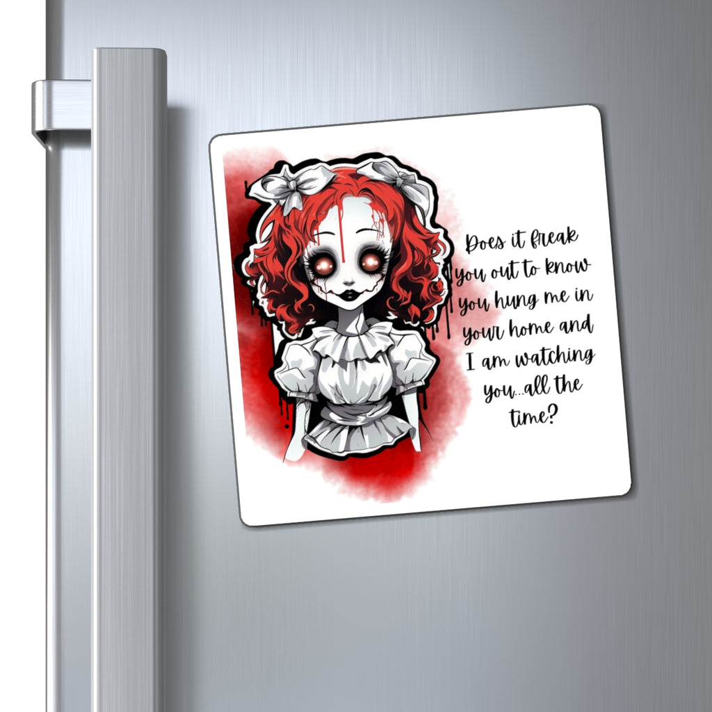 Creepy Doll Magnets, Horror Decor, Halloween Gift, Fridge Magnet, Dark Art, Creepy Home Decor