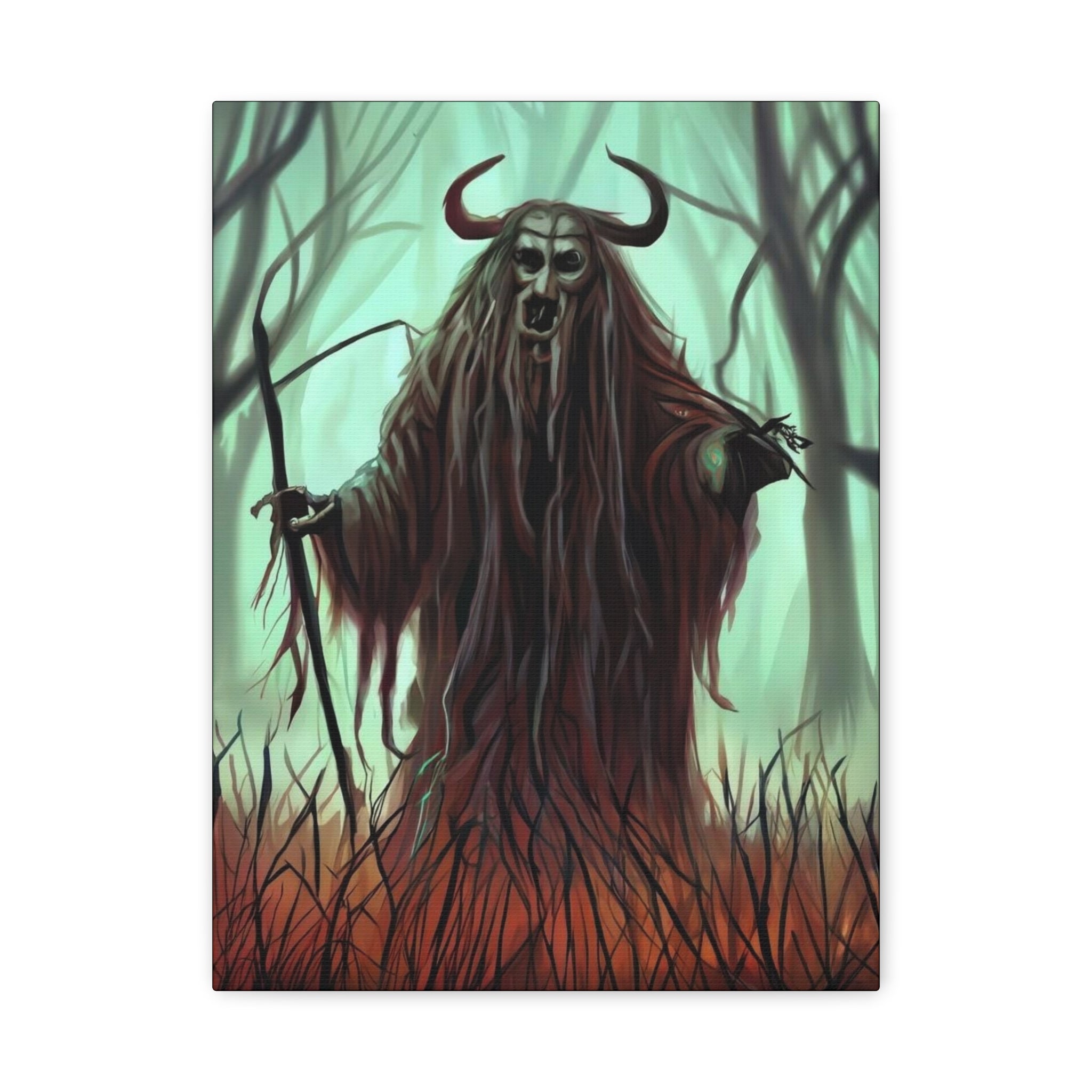 The Shaman Canvas Art, Halloween Decor, Witchy Wall Art, Gothic Home Decor, Fantasy Artwork, Unique Gift for Halloween