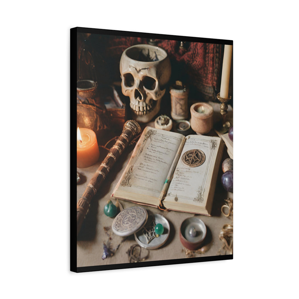 The Altar Canvas Wall Art, Witchy Decor, Book of Shadows Wall Art, Gothic Home Decor, Occult Canvas Print