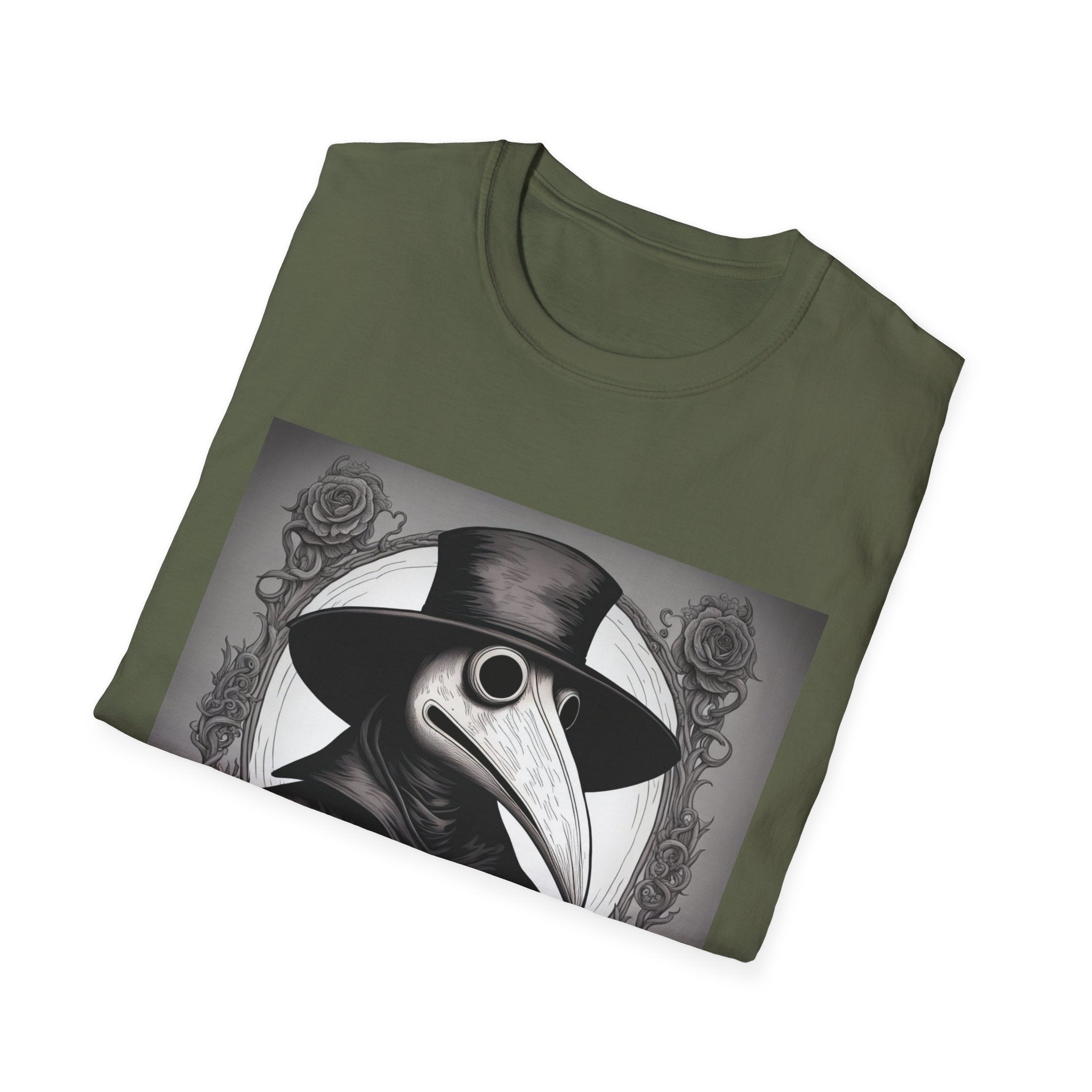 Vintage Plague Doctor Graphic Tee, Unisex T-Shirt, Halloween Costume, Gothic Fashion, Spooky Gift, Unique Art Shirt