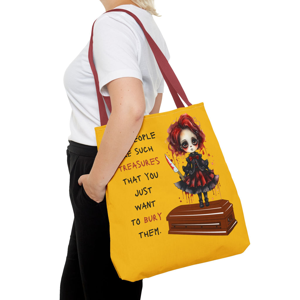Creepy Doll Tote Bag with Quirky Artwork, Ideal for Halloween Decor, Gift for Alternative Fashion Lovers, Unique Shopper Bag, Spooky Gift