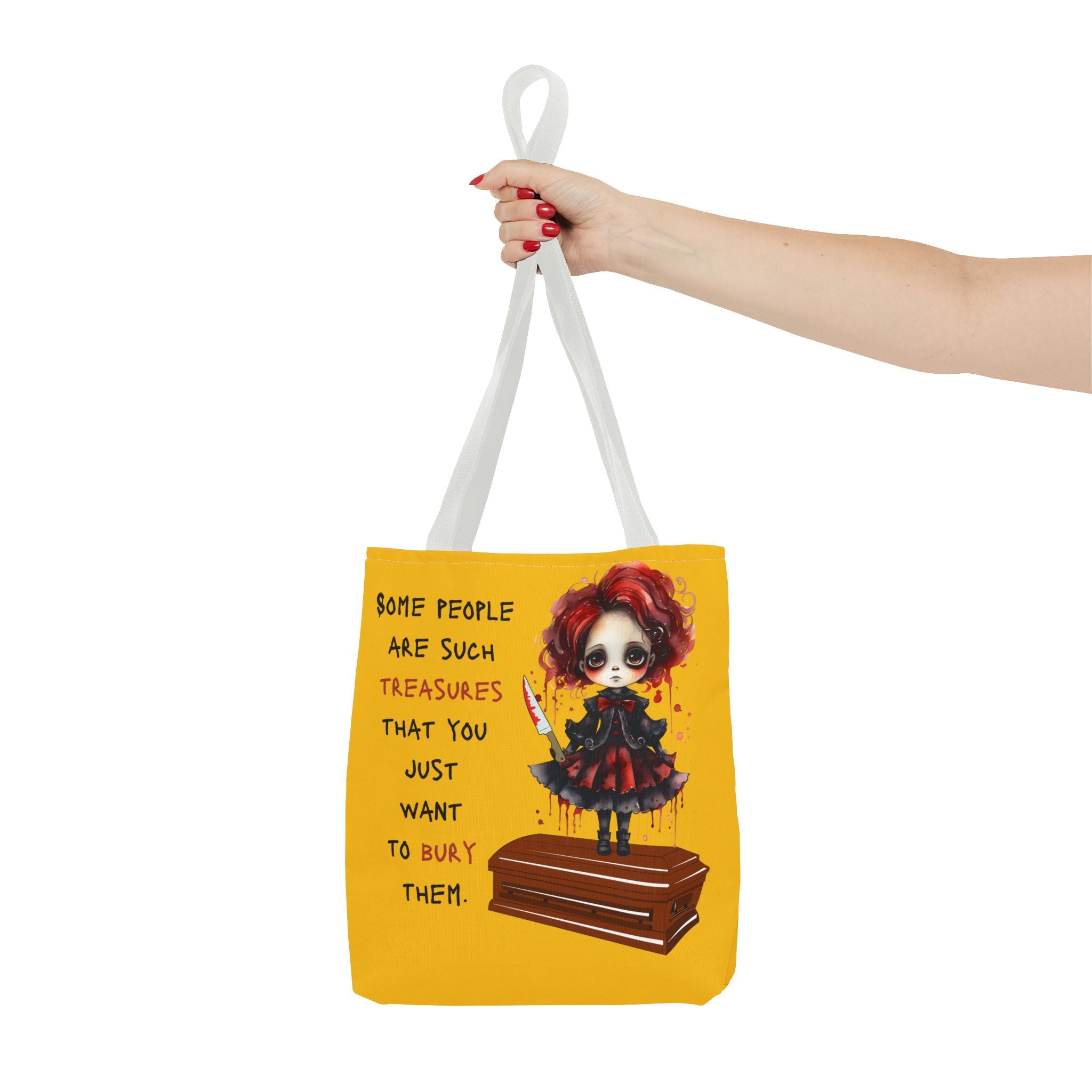 Creepy Doll Tote Bag with Quirky Artwork, Ideal for Halloween Decor, Gift for Alternative Fashion Lovers, Unique Shopper Bag, Spooky Gift