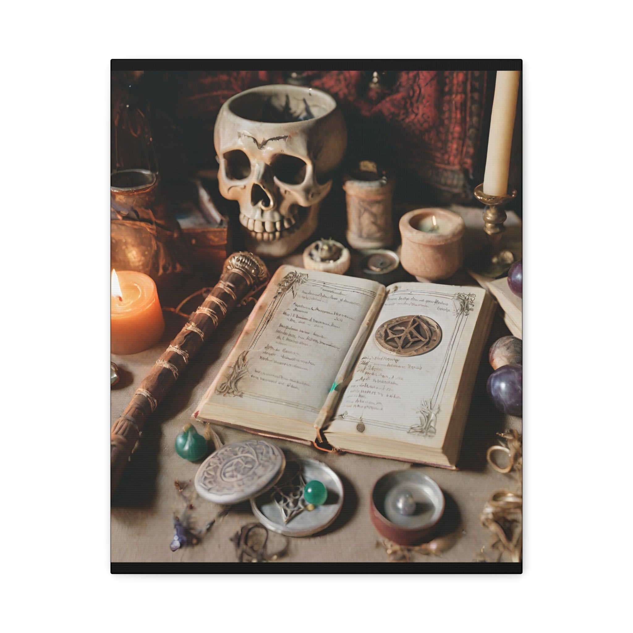 The Altar Canvas Wall Art, Witchy Decor, Book of Shadows Wall Art, Gothic Home Decor, Occult Canvas Print