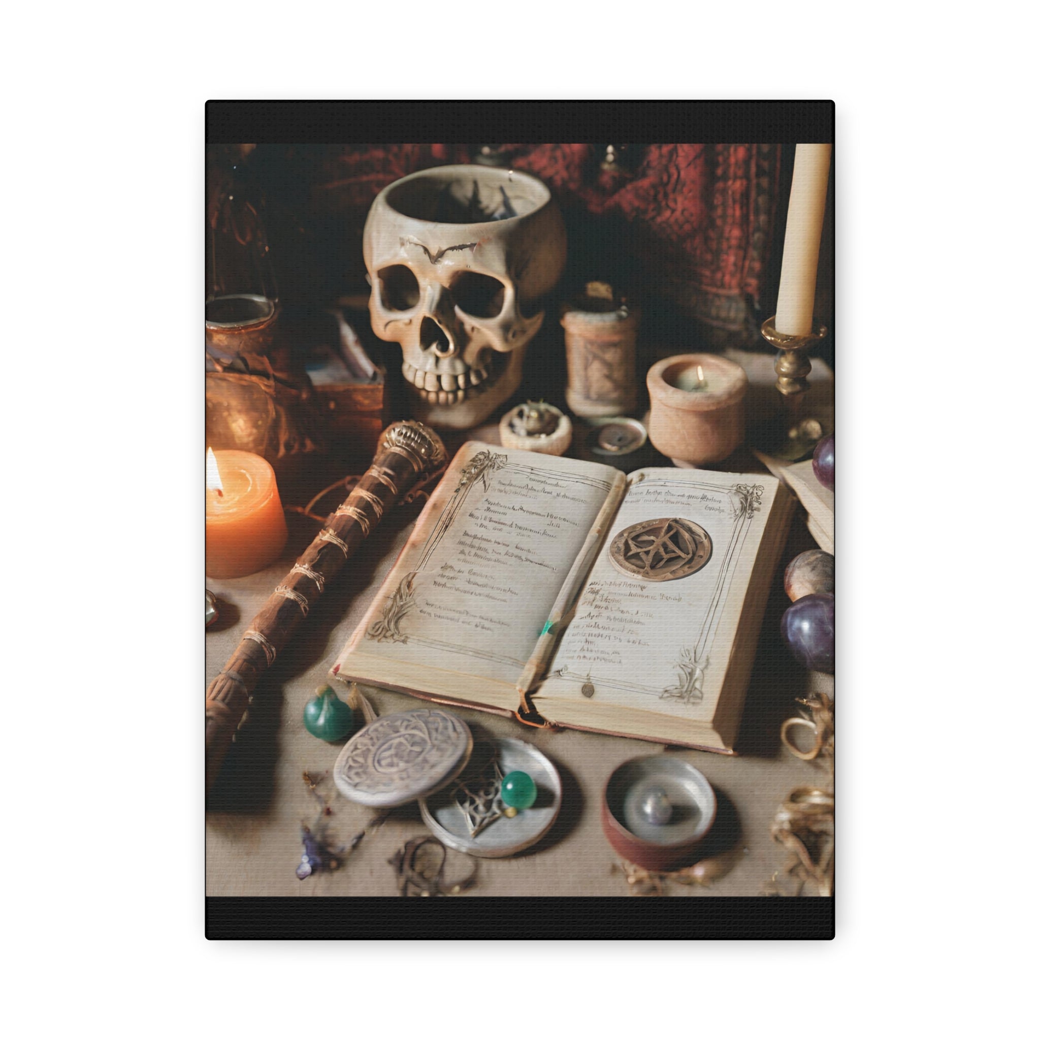 The Altar Canvas Wall Art, Witchy Decor, Book of Shadows Wall Art, Gothic Home Decor, Occult Canvas Print