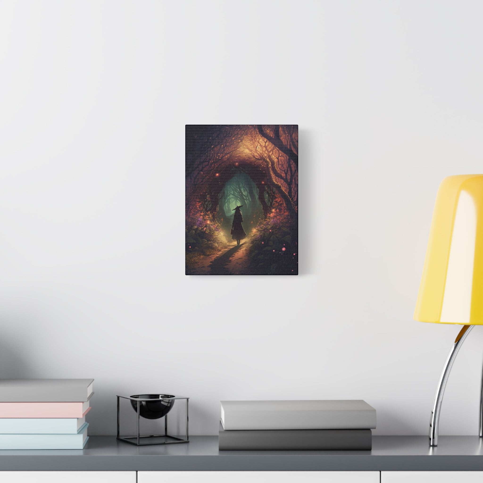 Nightfall Wall Art Print, Witch Canvas, Fantasy Home Decor, Magical Artwork, Gift for Her