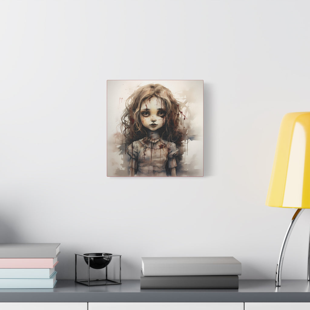 Creepy Doll Art Canvas, Dark Fantasy Decor, Gothic Home Wall Art, Unique Gift Idea, Creepy Aesthetic, Horror Art