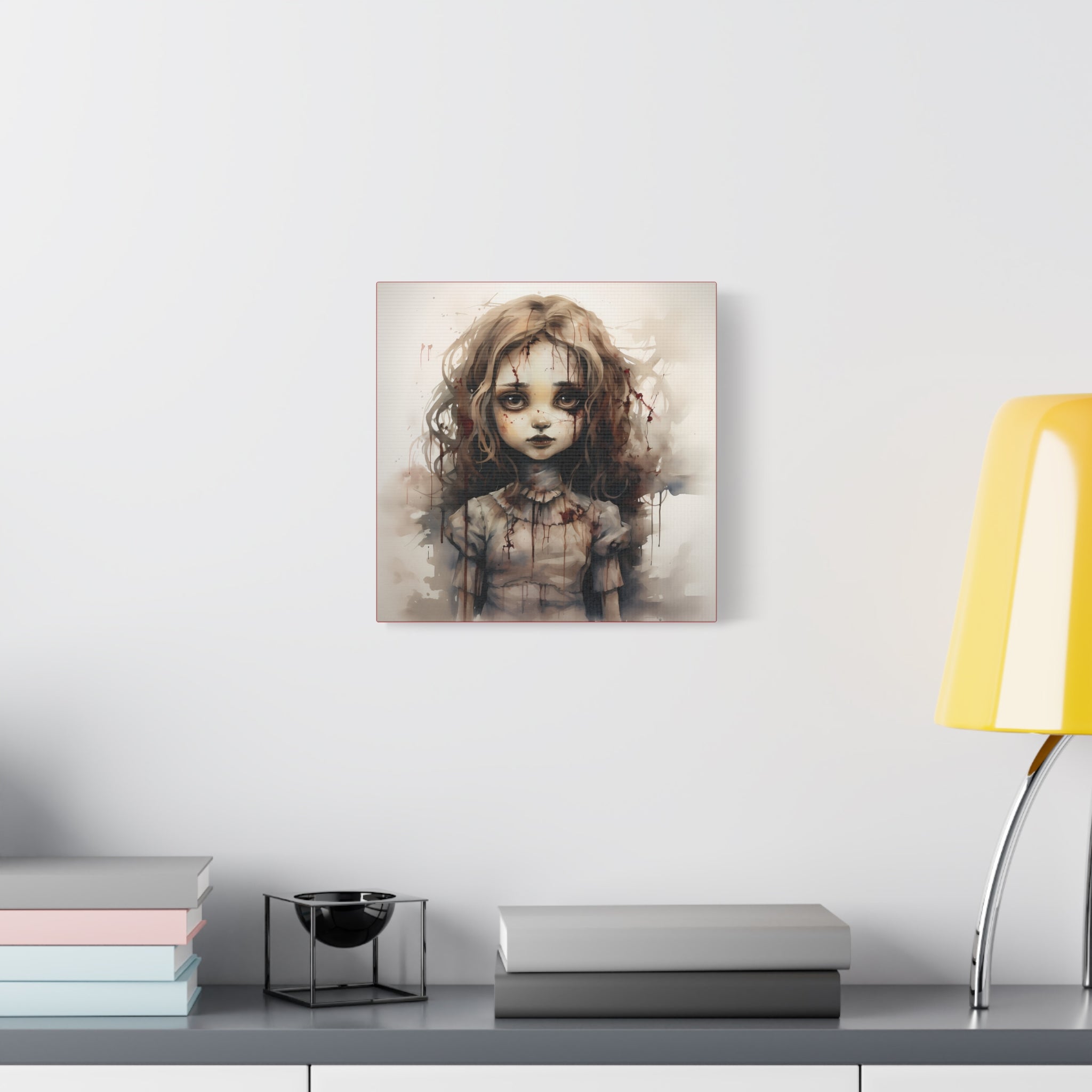 Creepy Doll Art Canvas, Dark Fantasy Decor, Gothic Home Wall Art, Unique Gift Idea, Creepy Aesthetic, Horror Art