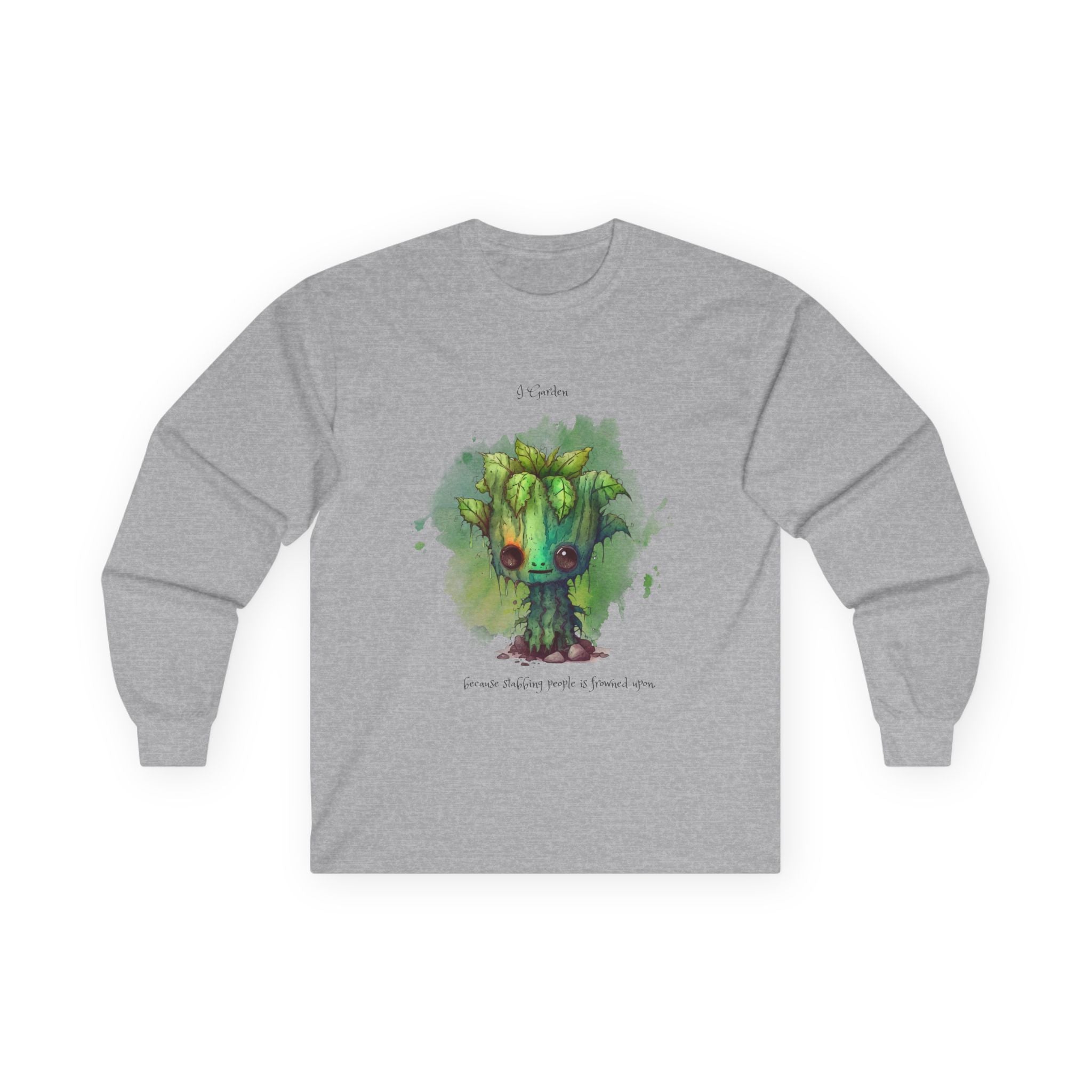Creepy Garden Long Sleeve Tee, Artistic Unisex Shirt for Nature Lovers, Eco-Friendly Gift, Perfect for Earth Day, Casual Wear