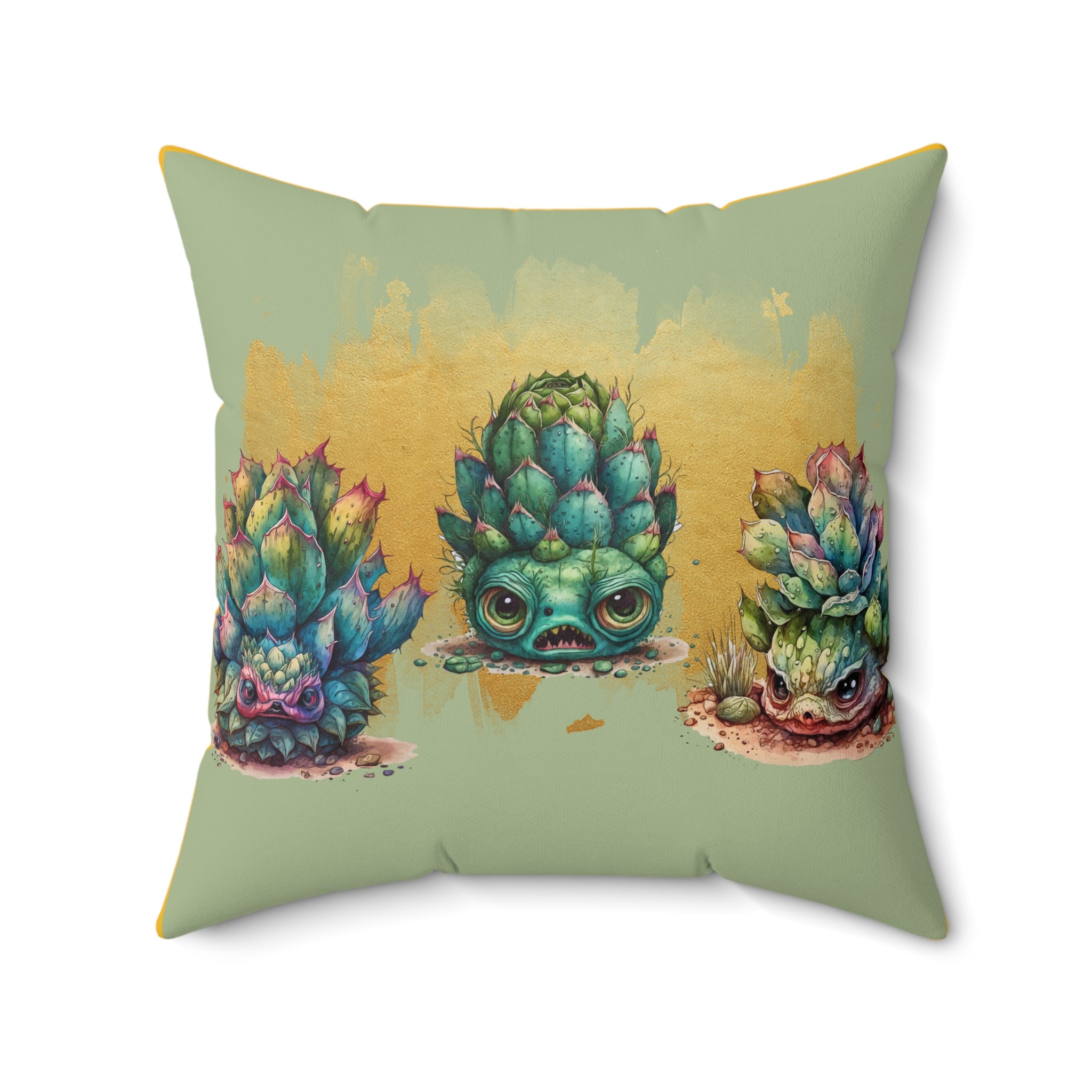 Creepy Garden 1 Succulent Art Pillow, Modern Home Decor, Throw Pillow, Gift for Plant Lovers, Cute Cushion for Living Room