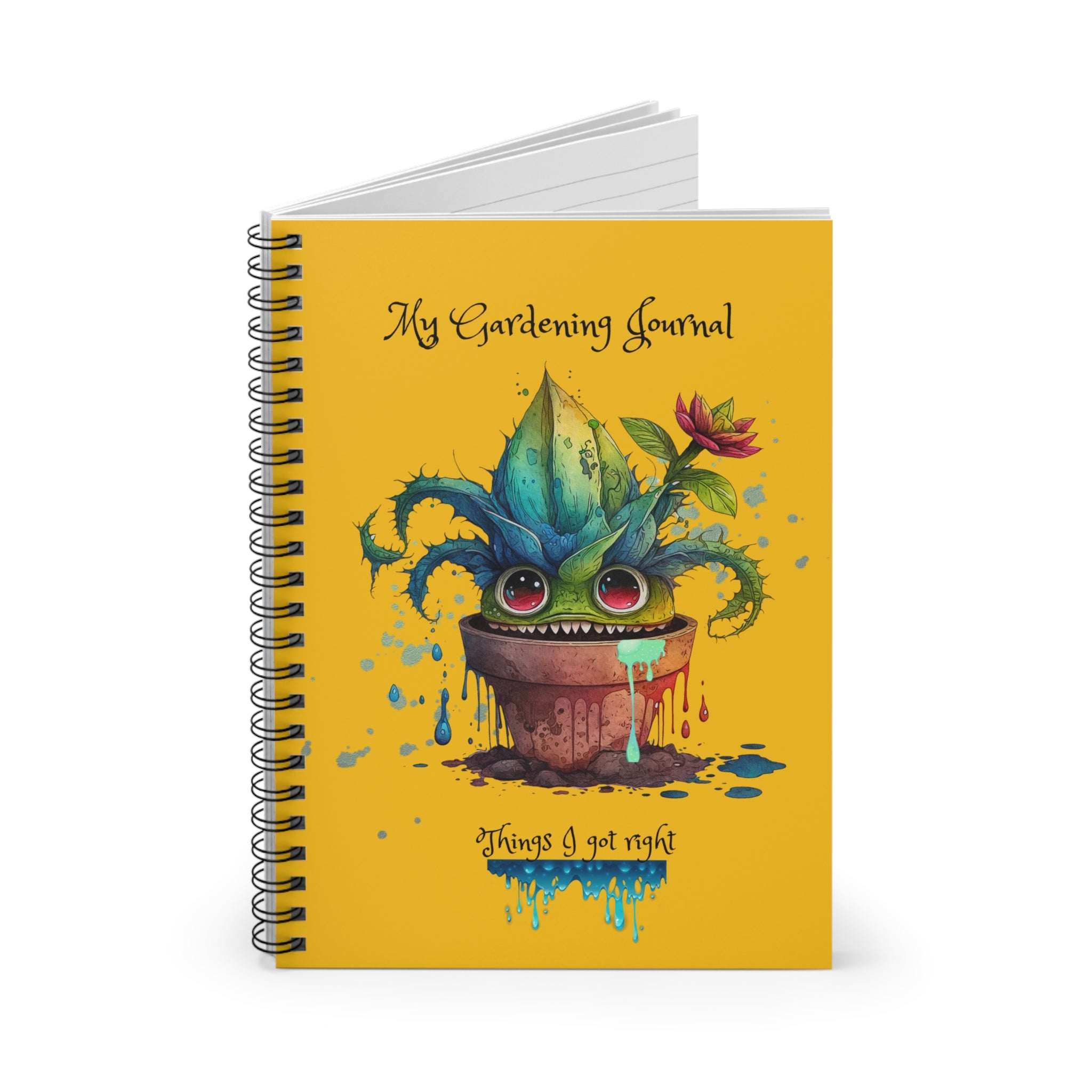 Creepy Garden Journal - Spirited Plant Spiral Notebook, Gardening Gift, Nature Lover's Journal, Creative Writing, Cute Notebook