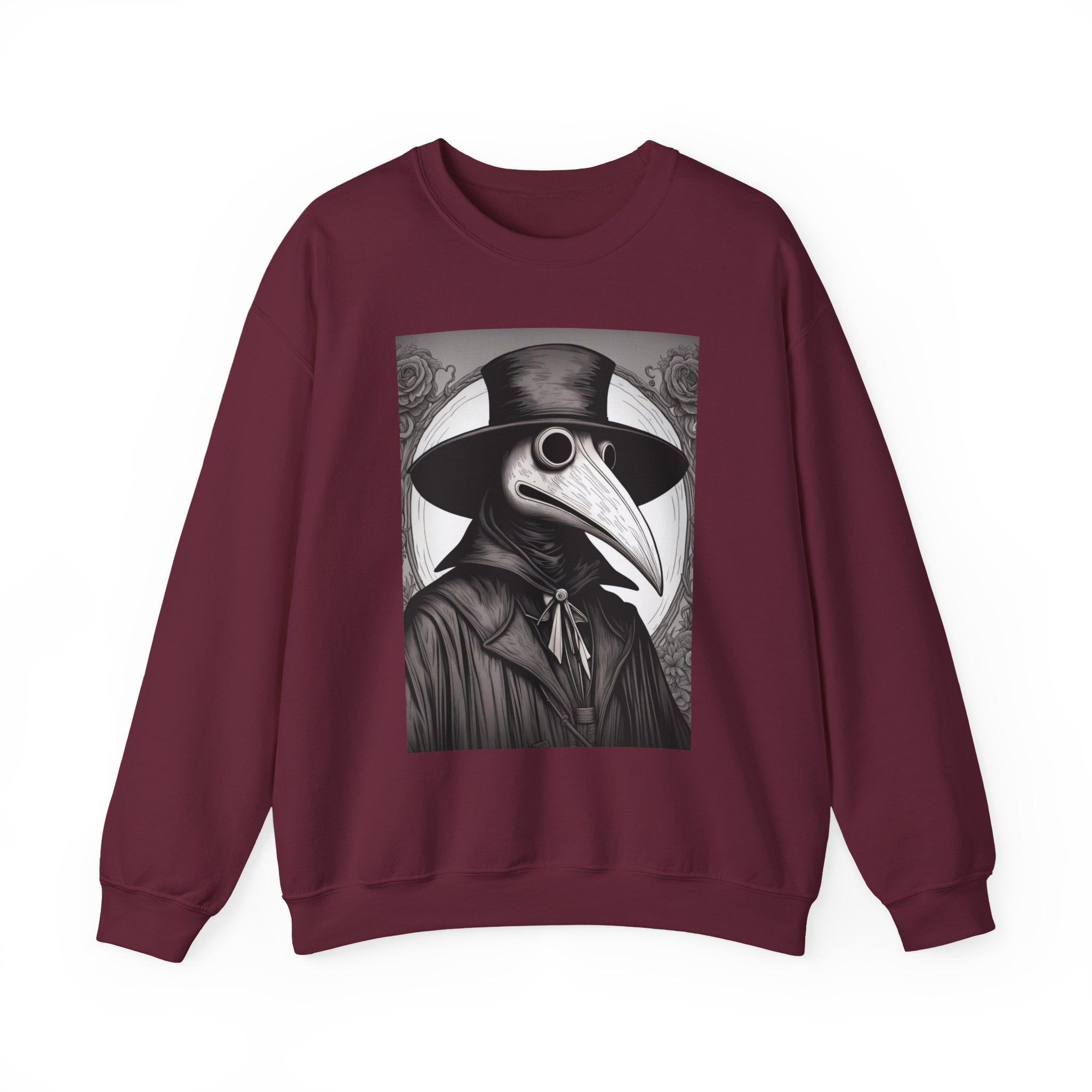 Stylish Plague Doctor Sweatshirt, Cozy Crewneck, Unique Gift for Halloween, Unisex Fashion, Vintage Aesthetic Apparel, High-Quality Comfort