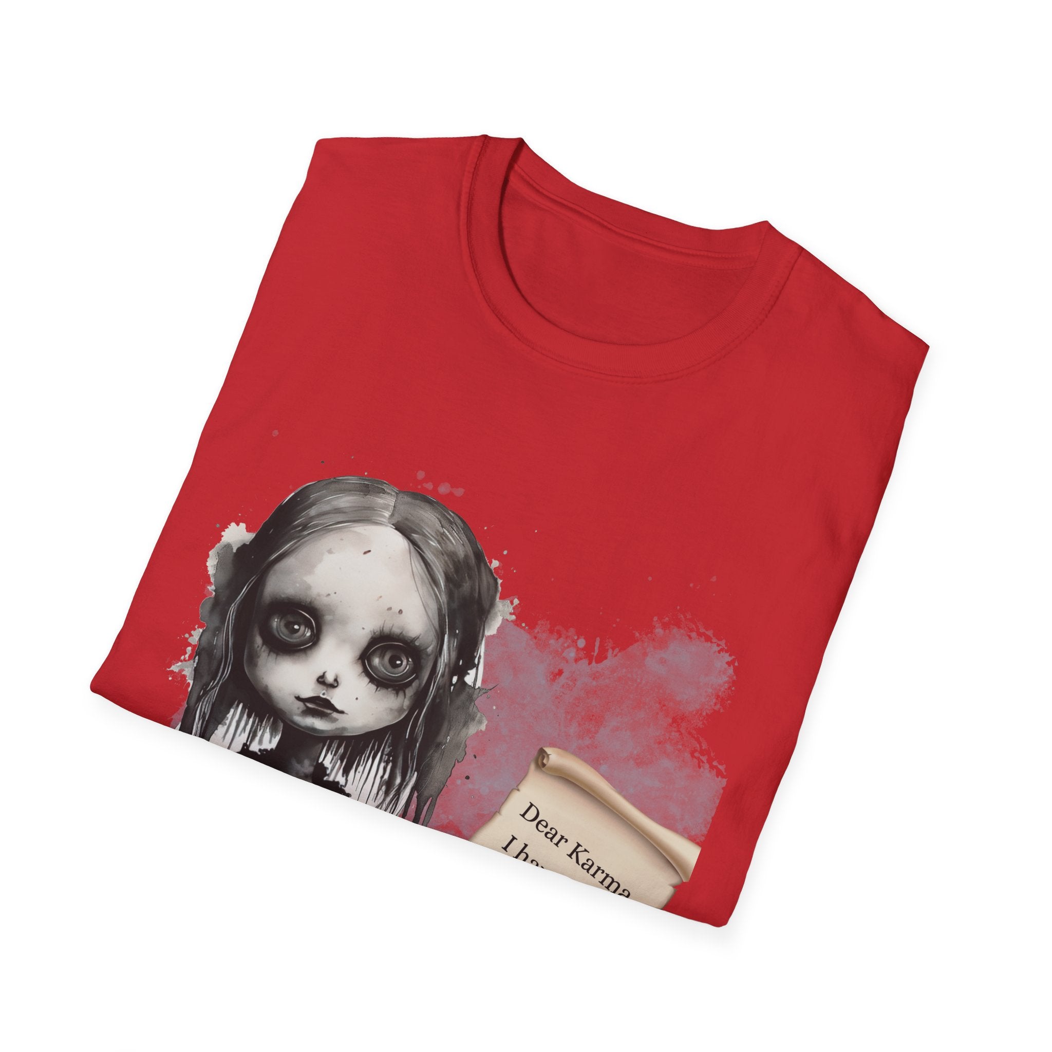 creepy Doll T-Shirt, Unisex Tee for Spooky Season, Halloween Costume, Gift for Horror Lovers, Casual Wear, Vintage Style