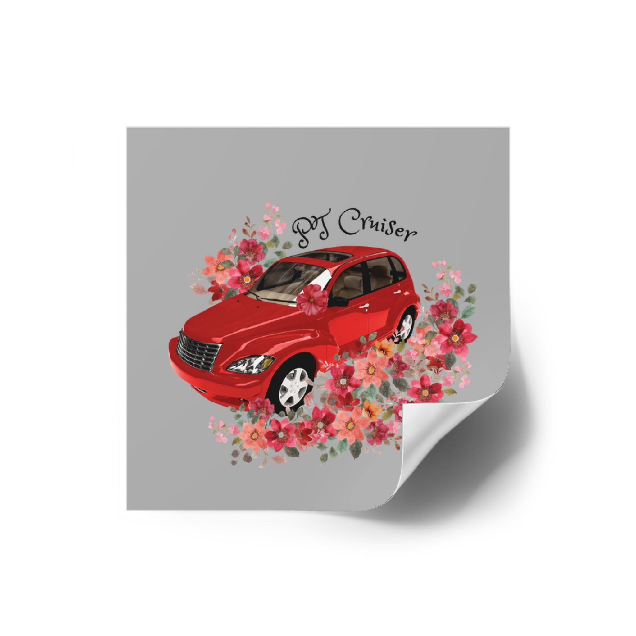PT Cruiser Stickers, PT Cruiser Art, Vintage Car Decor, Flower Car Vinyls, Gift for Car Enthusiasts, Vehicle Wall Decor