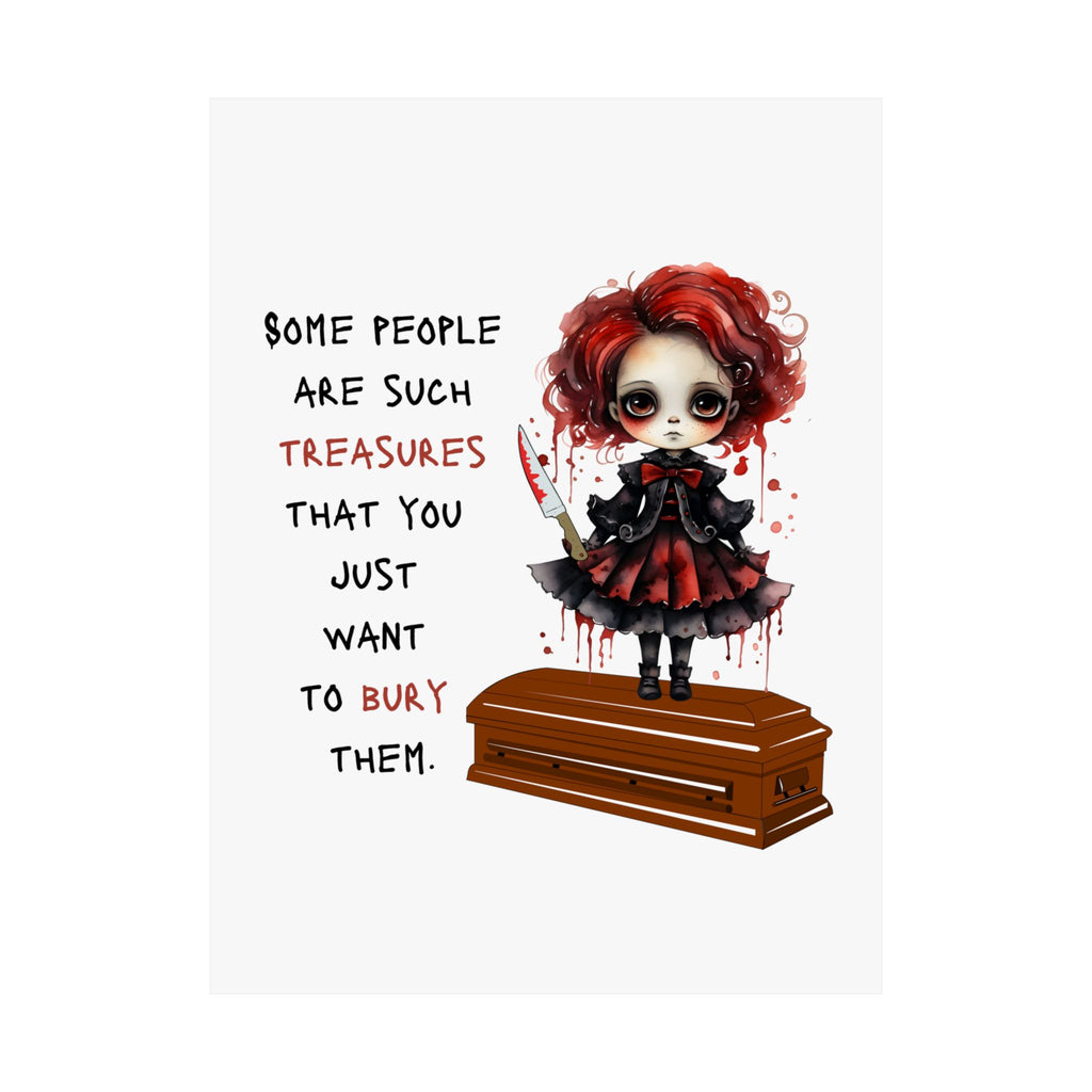 Creepy Doll Vertical Poster, Dark Art Wall Decor, Unique Gift for Horror Lovers, Halloween Decor, Quirky Home Art