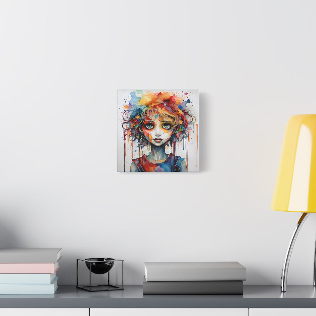 Creepy Doll Art Canvas Print, Vibrant Wall Decor, Unique Gift for Art Lovers, Whimsical Home Decoration, Perfect for Birthdays, Holidays