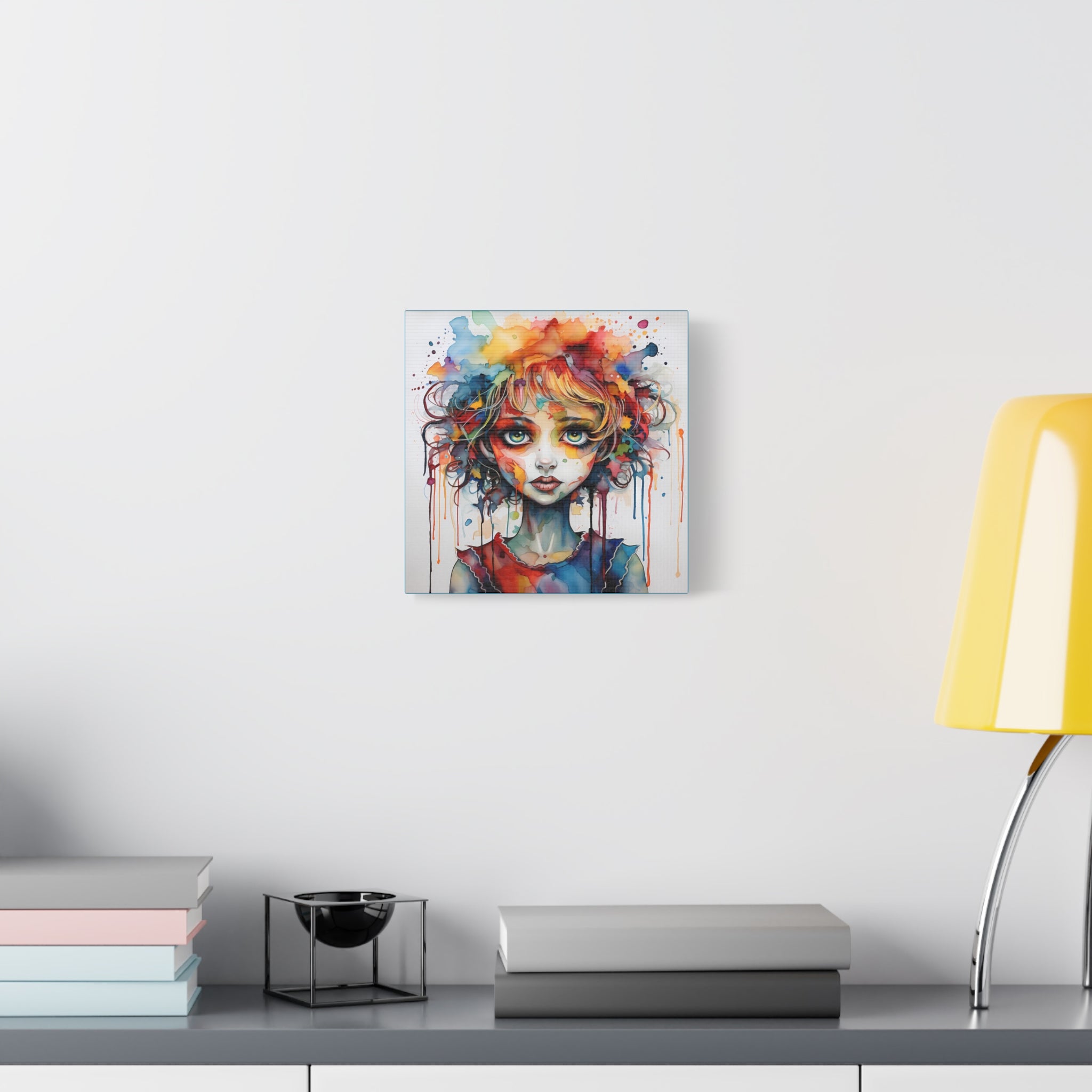 Creepy Doll Art Canvas Print, Vibrant Wall Decor, Unique Gift for Art Lovers, Whimsical Home Decoration, Perfect for Birthdays, Holidays